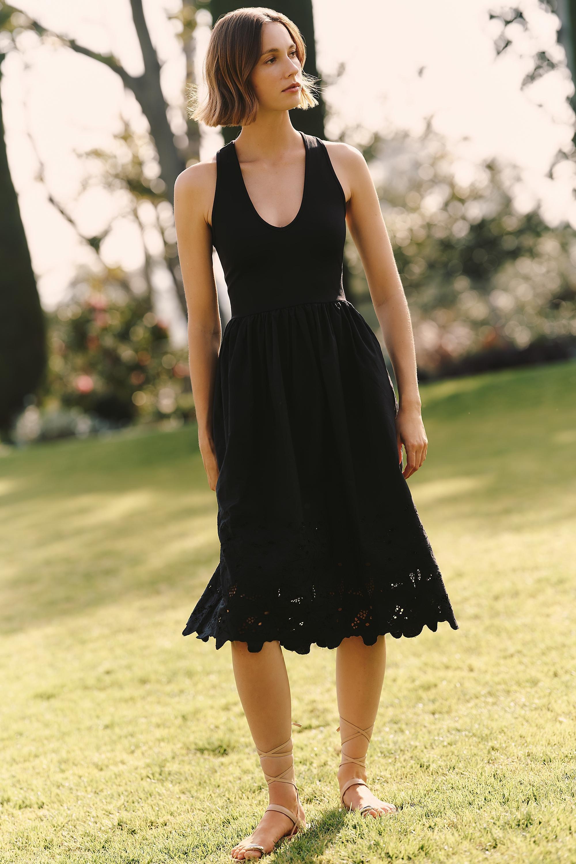 By Maeve Twofer Tank Cutwork Midi Dress, Black, A501_0001, medium