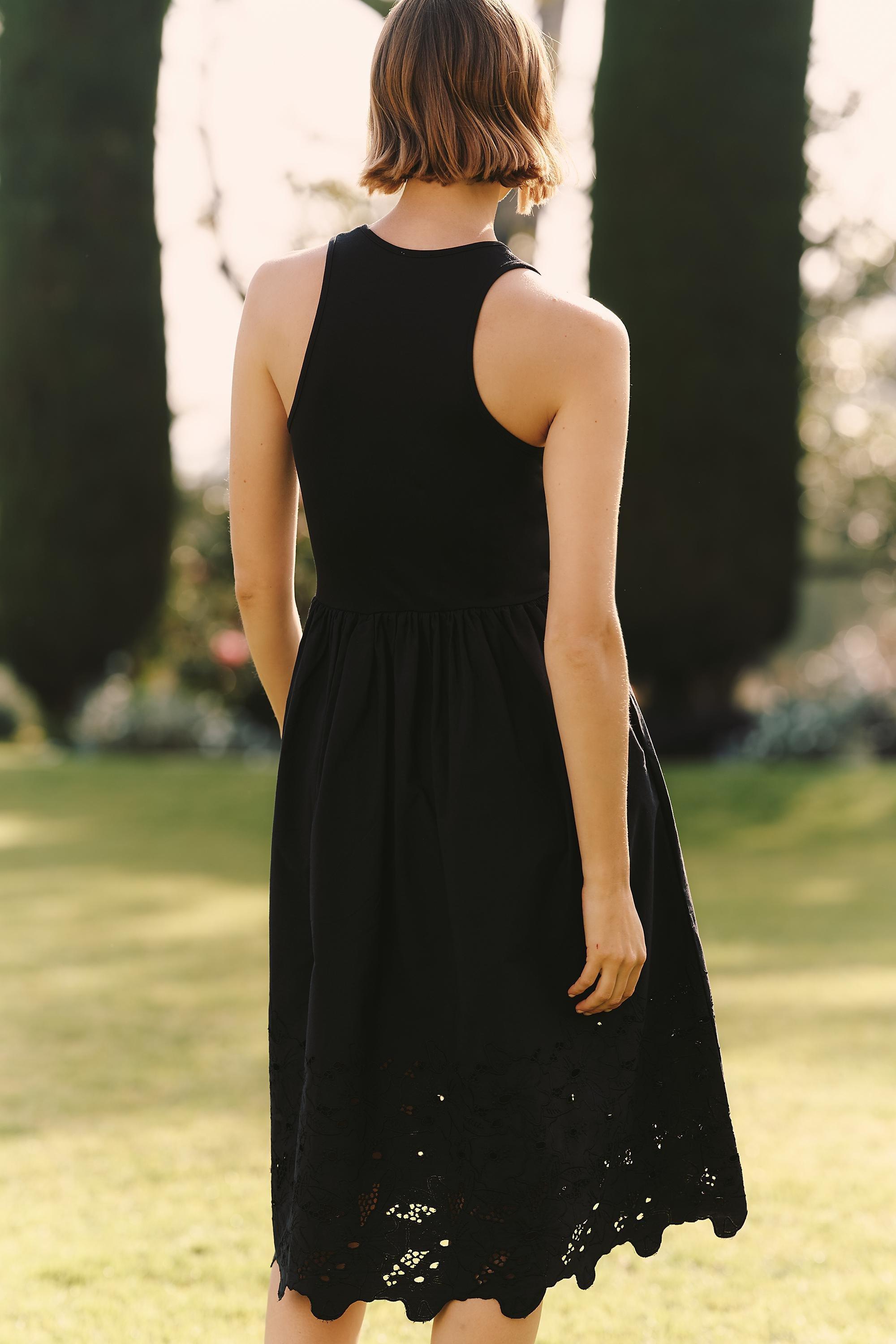 By Maeve Twofer Tank Cutwork Midi Dress, Black, A501_0001, large image number 2
