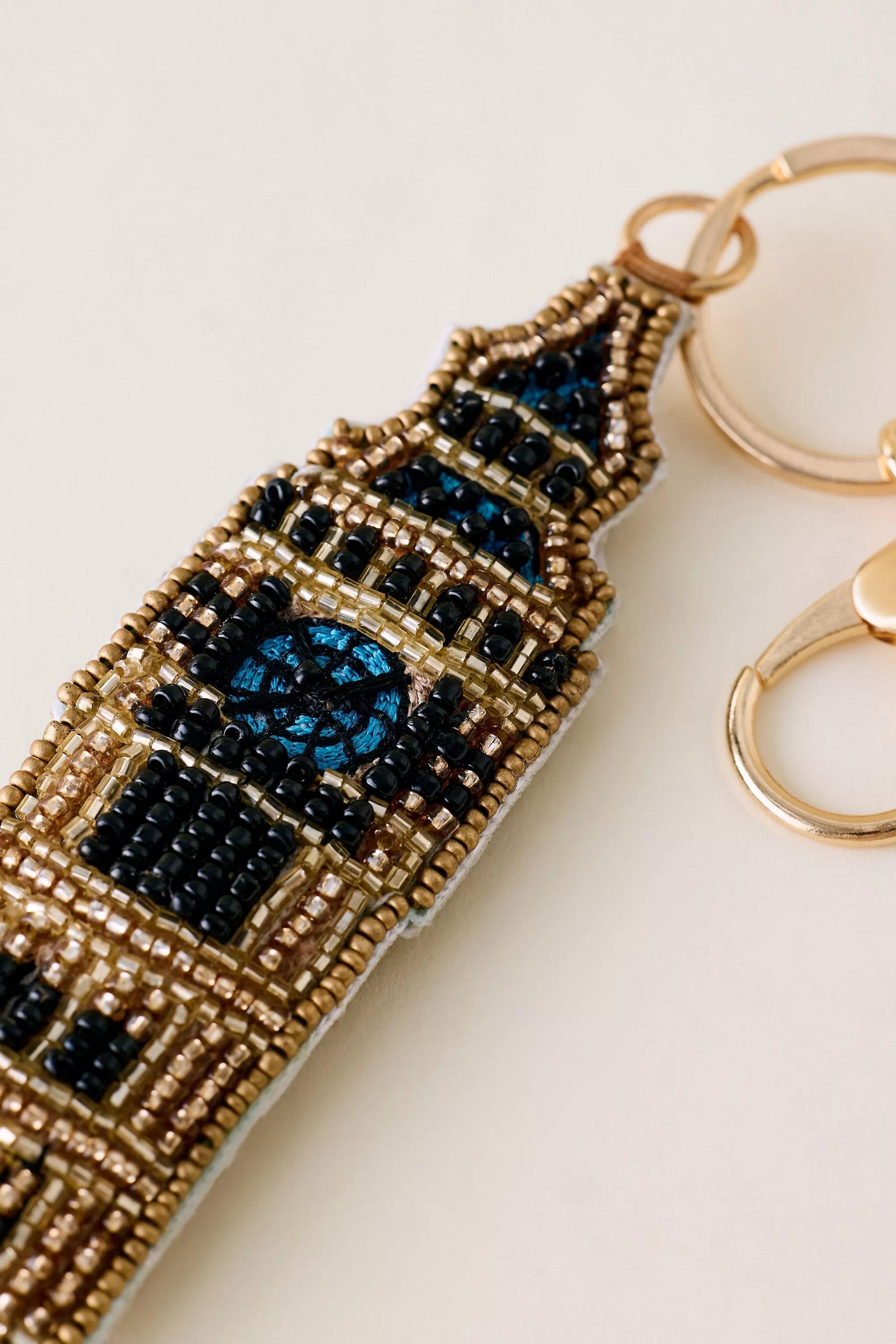 Pattern Beaded Big Ben Bag Charm, Brown, A501_0029, large image number 2