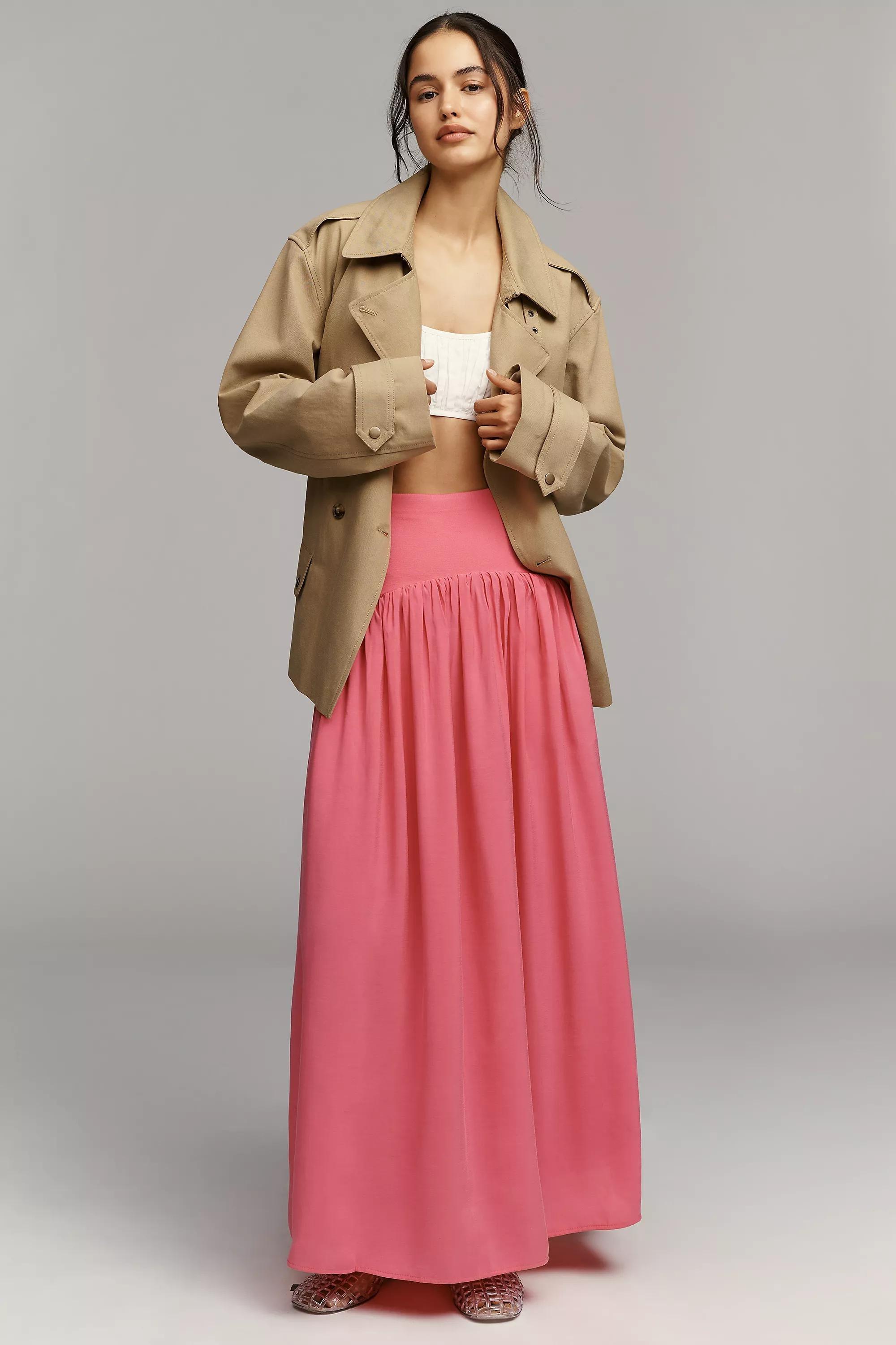 By Maeve Drop-Waist Maxi Skirt, Pink, Pink, medium