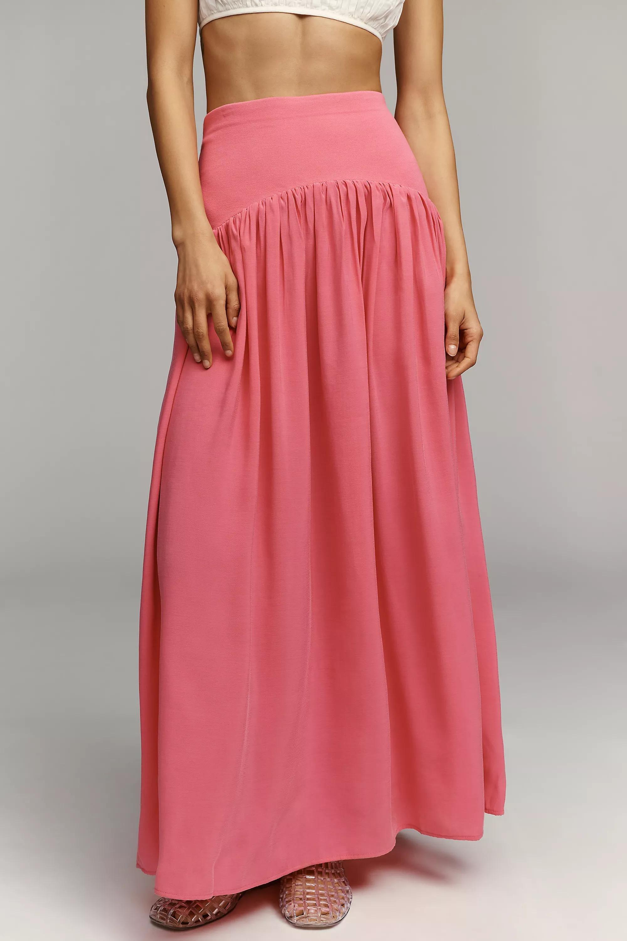 By Maeve Drop-Waist Maxi Skirt, Pink, Pink, large image number 3