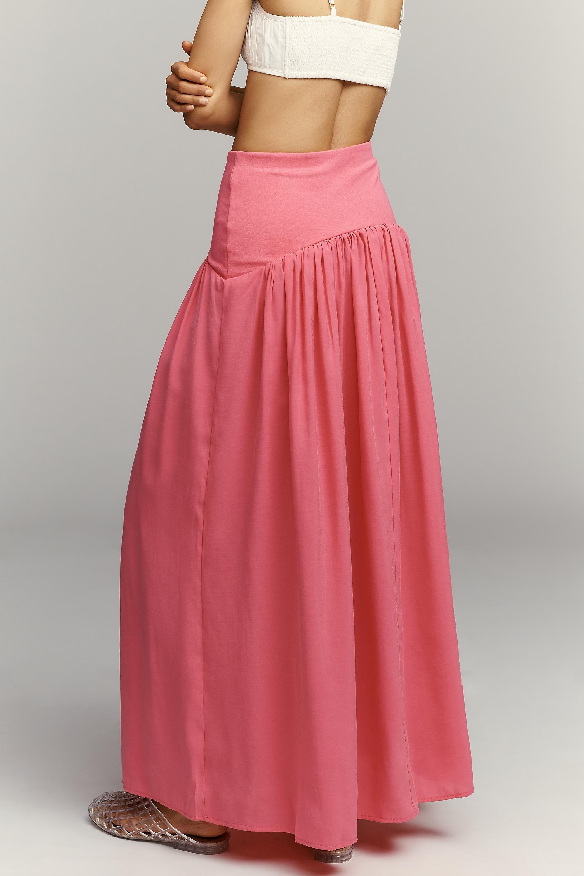 By Maeve Drop-Waist Maxi Skirt, Pink, Pink, large image number 4