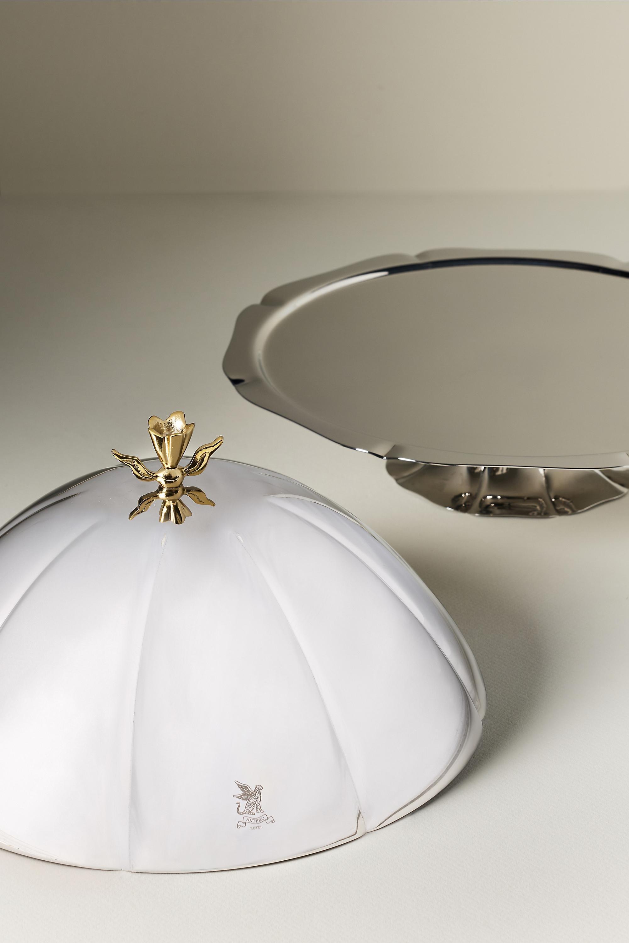 Penelope Stainless Steel Cake Stand With Dome, Silver, Silver, large image number 1