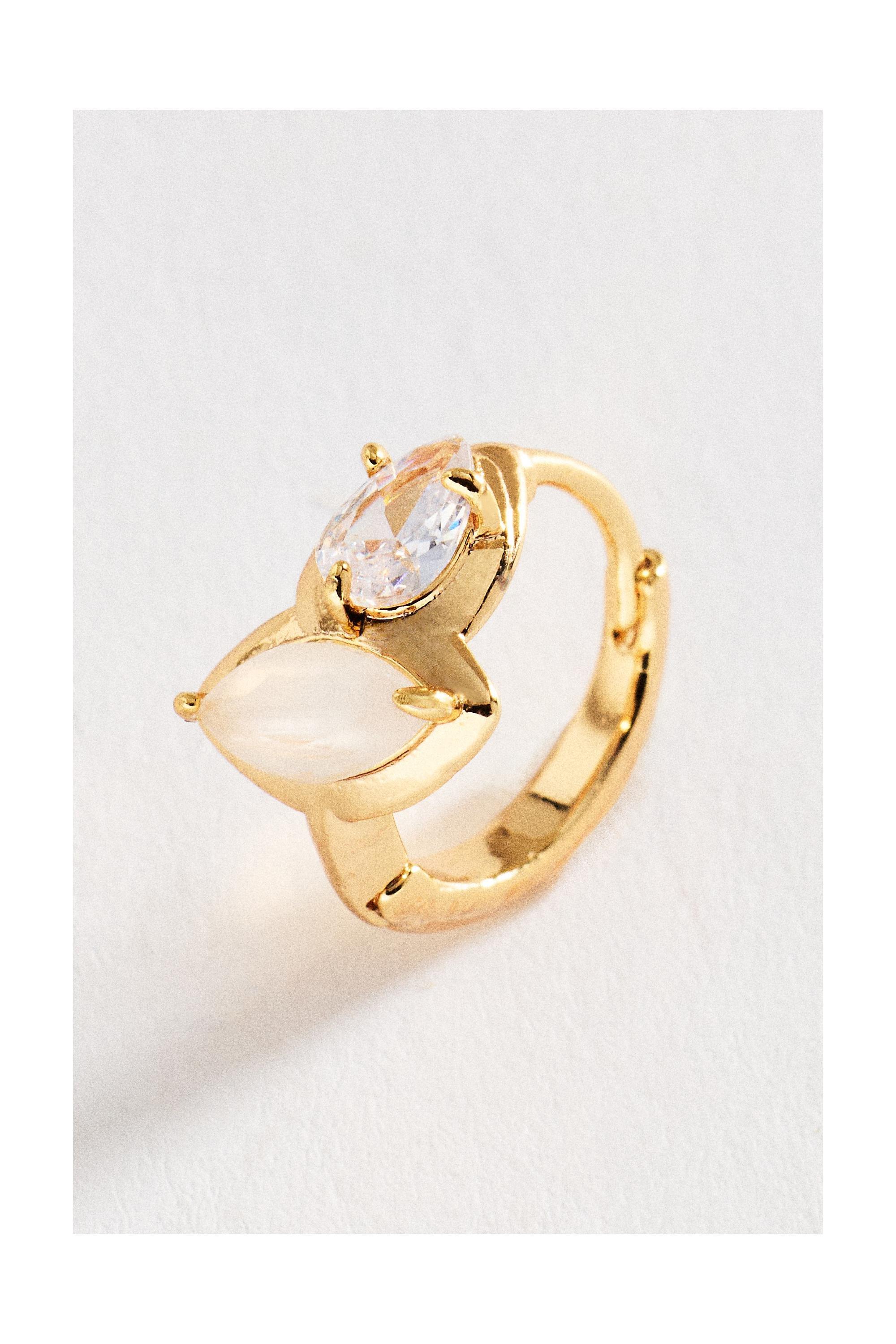 Double Stone Huggie Hoop Earrings, Transparent, A501_0017, large image number 4