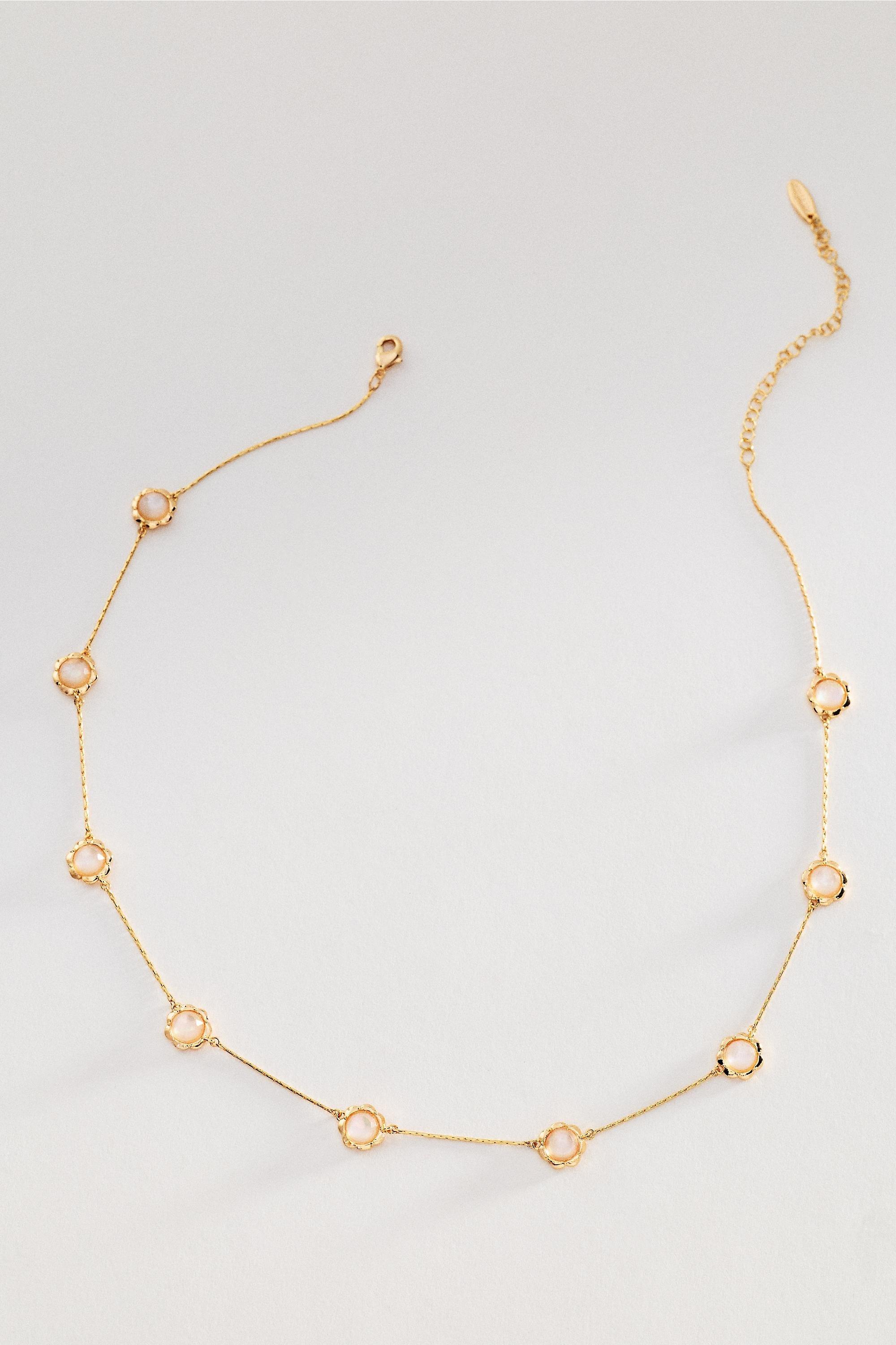 Pearl Delicate Dotted Stone Necklace, A501_0017, large image number 0