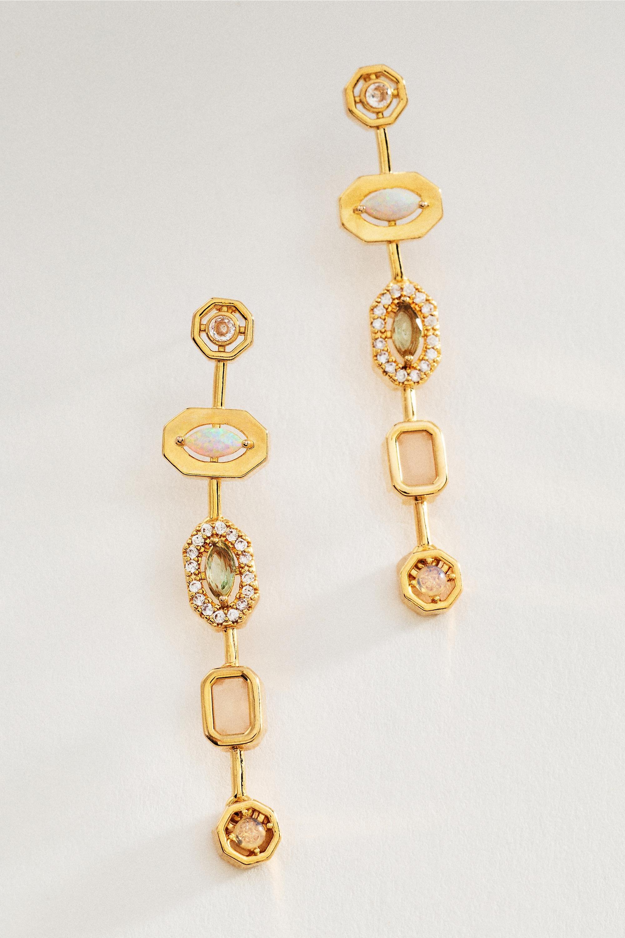 Neutral Shaped Stone Drop Earrings, A501_0014, large image number 0