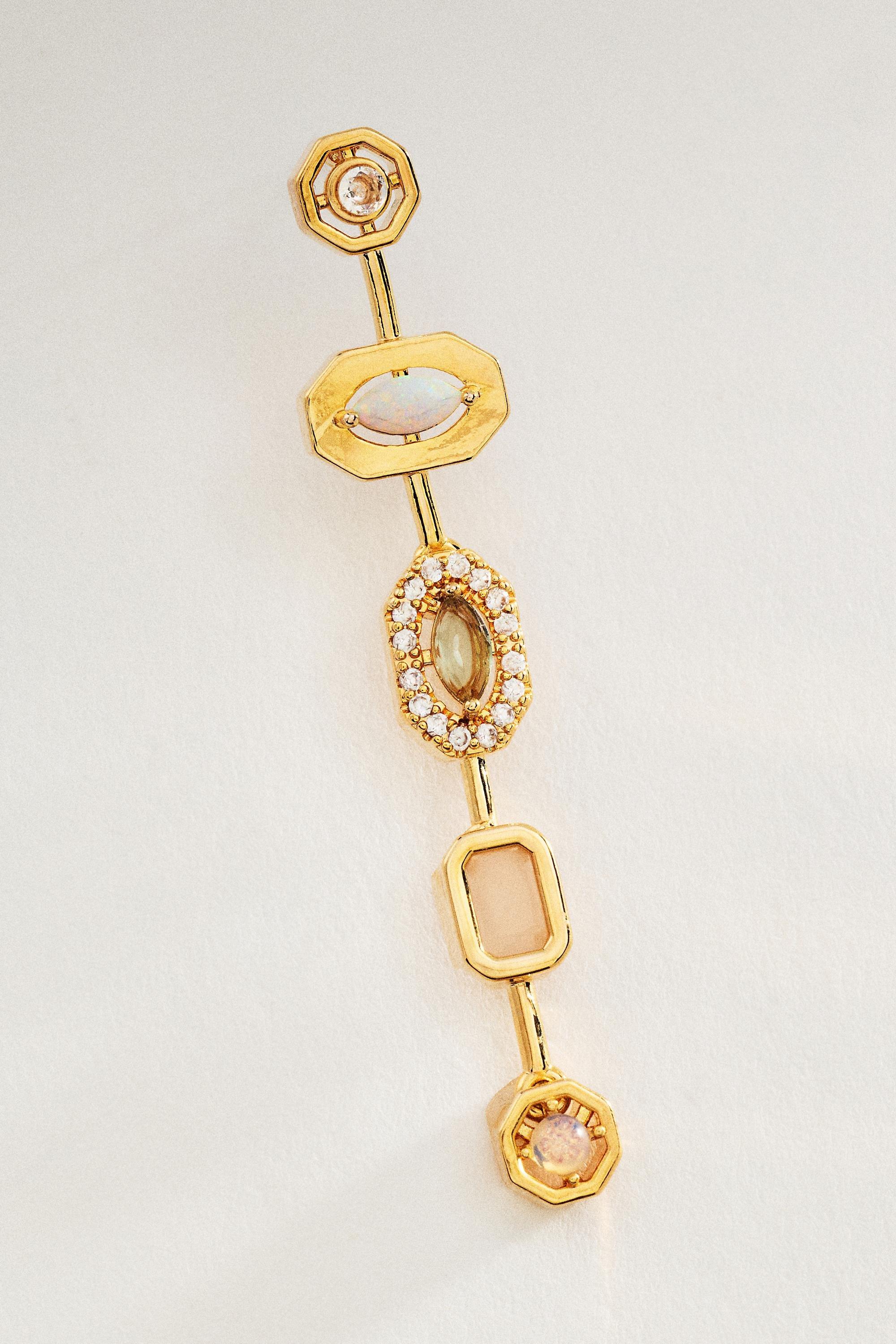 Neutral Shaped Stone Drop Earrings, A501_0014, large image number 1