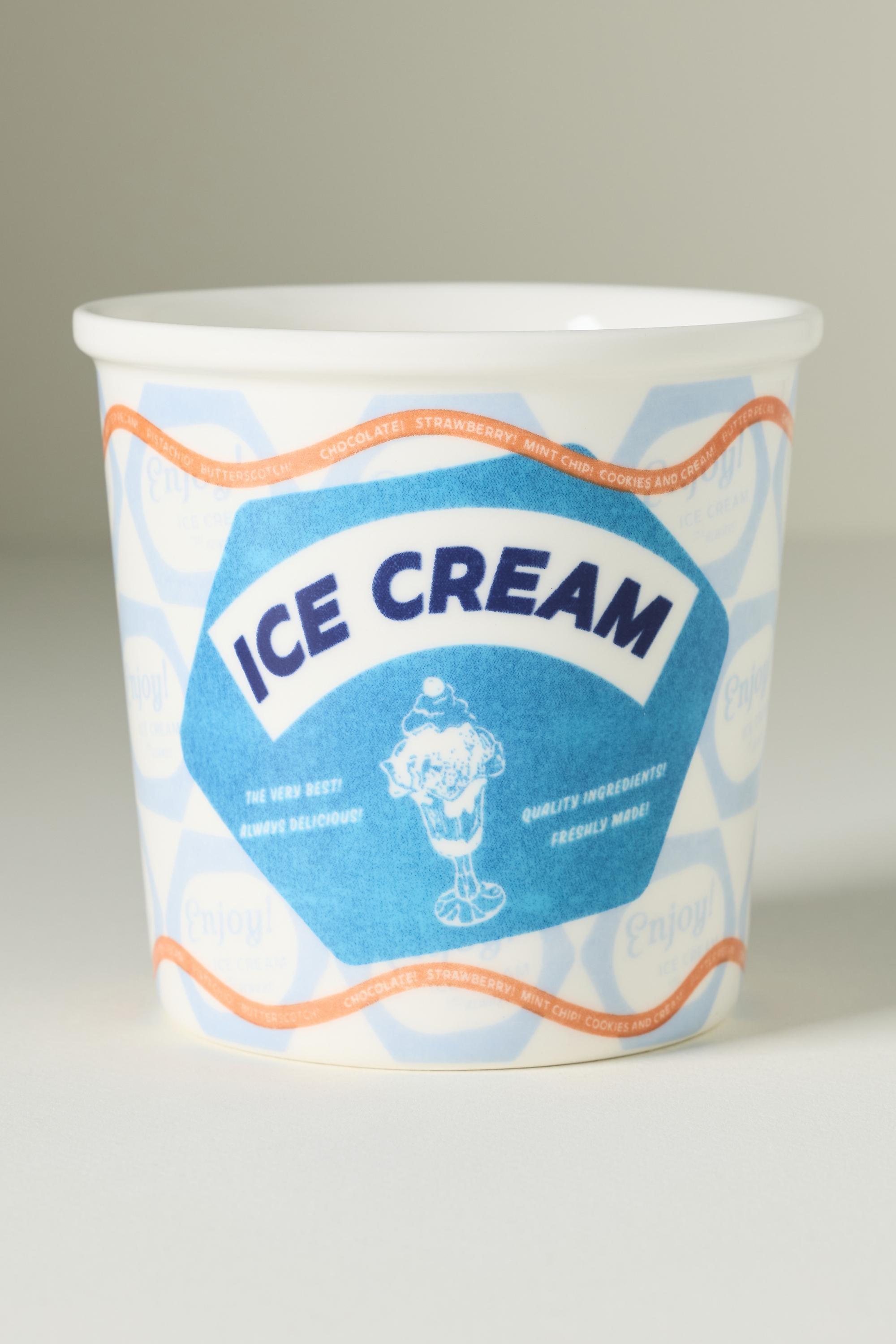 Glace Stoneware Ice Cream Pint Bowl, Blue, Black, large image number 2