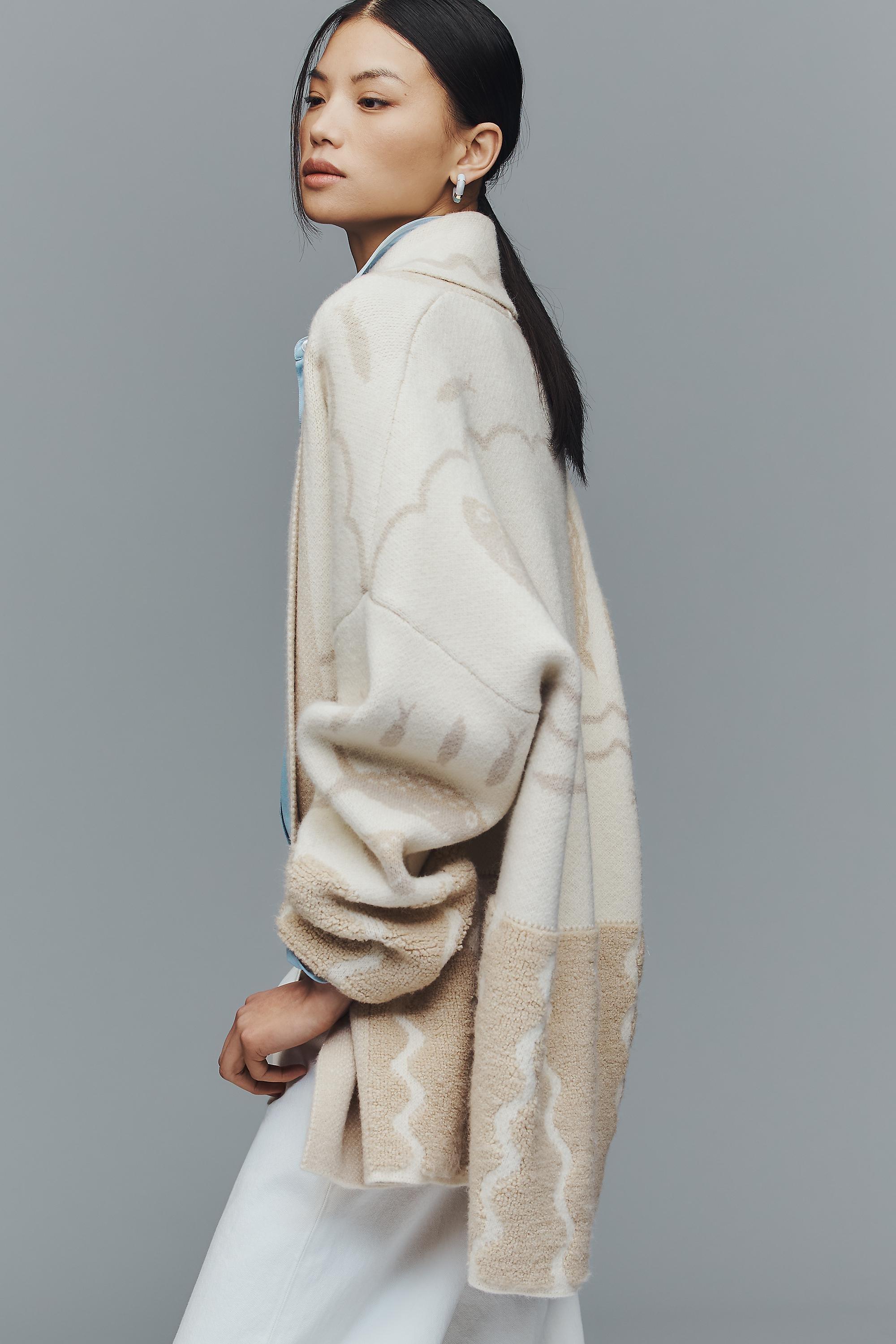 By Anthropologie Wave Textured Cardigan, White, A501_0014, large image number 4