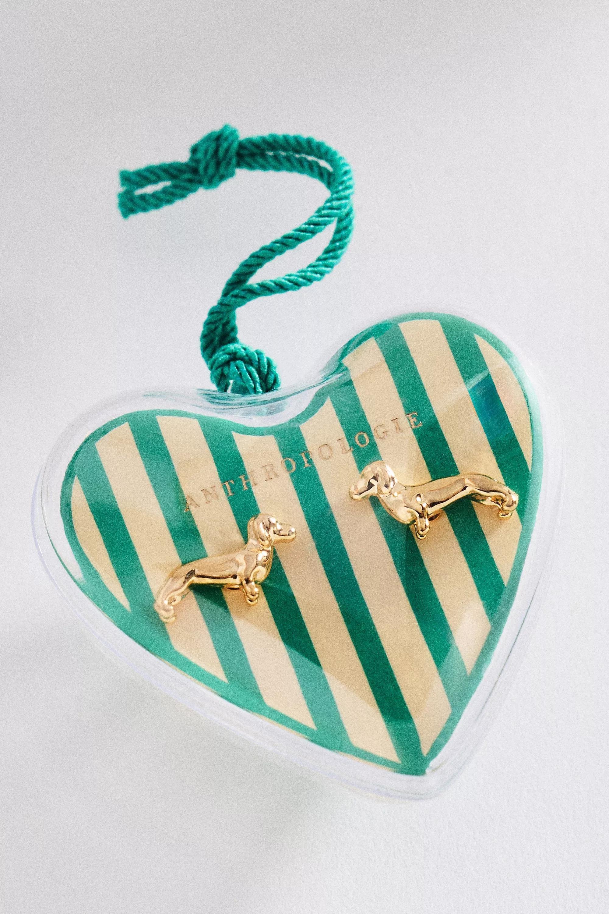 By Anthropologie Heart Icon Stud Earrings, Gold, A501_0070, large image number 2