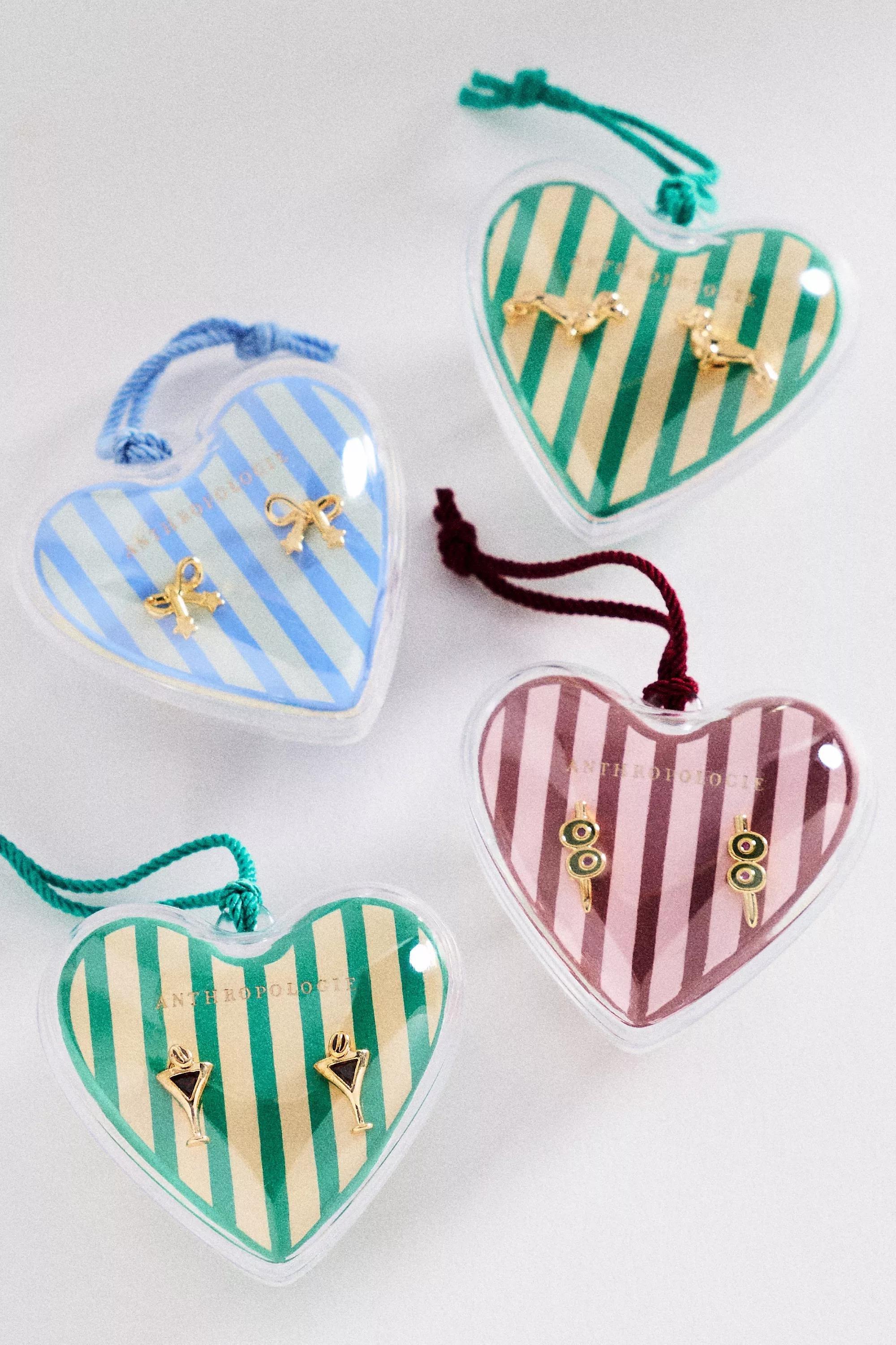 By Anthropologie Heart Icon Stud Earrings, Gold, A501_0274, large image number 1