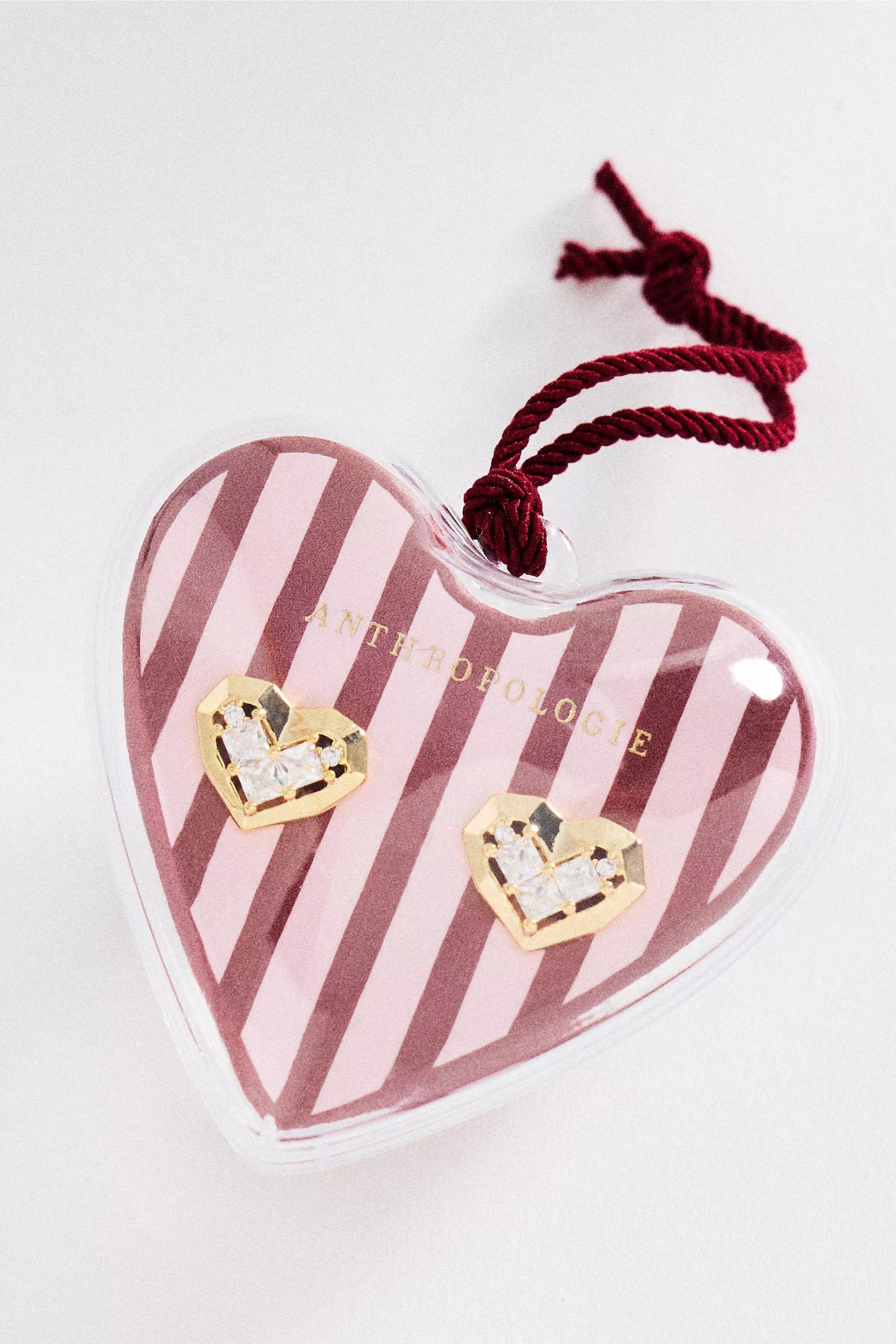 By Anthropologie Heart Icon Stud Earrings, Red, A501_0752, large image number 2