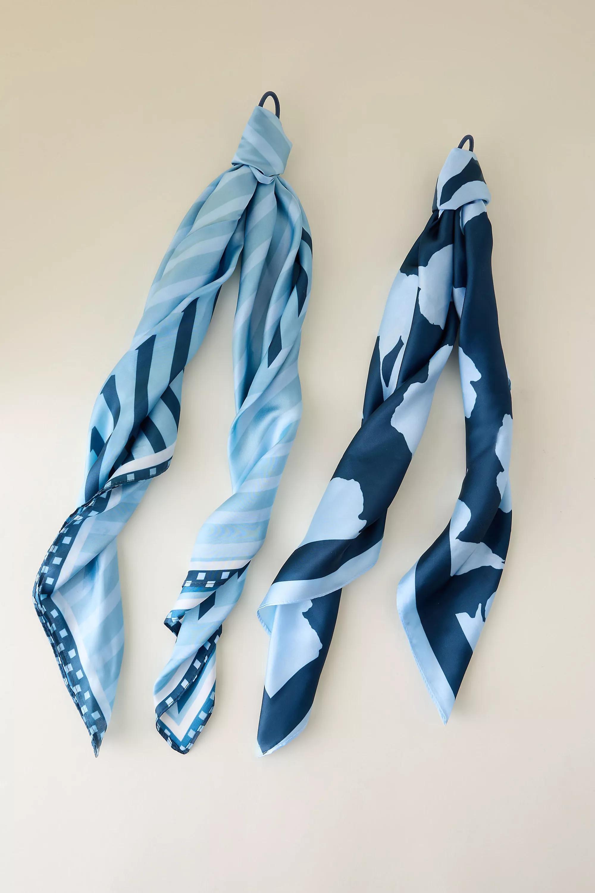 BLUE Two-Tone Printed Headscarf, A501_0040, medium