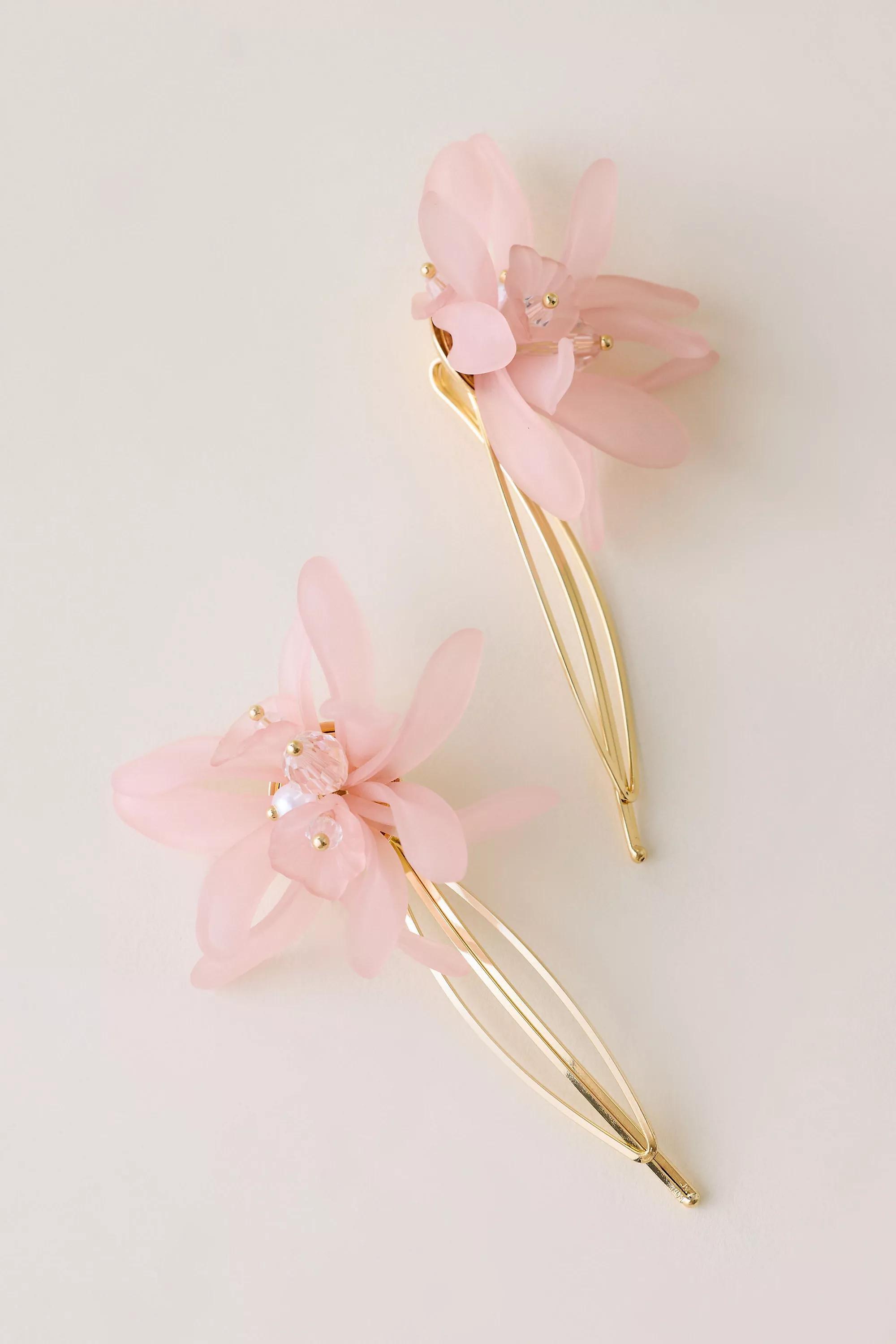 Flower Hair Pin, Set Of 2, Pink, A501_0066, large image number 0