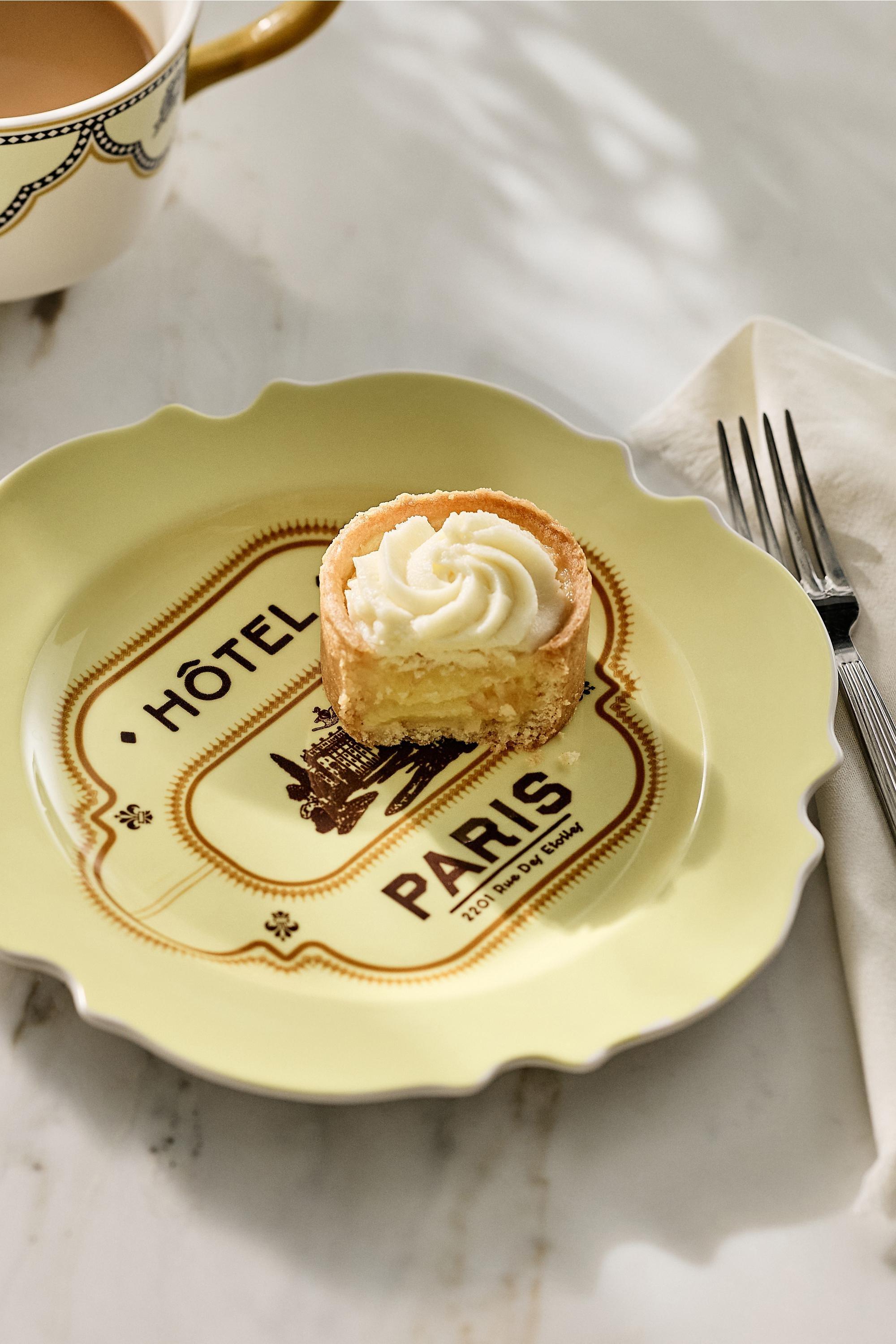 Reverie Stoneware Dessert Plate, Yellow, Yellow, large image number 3