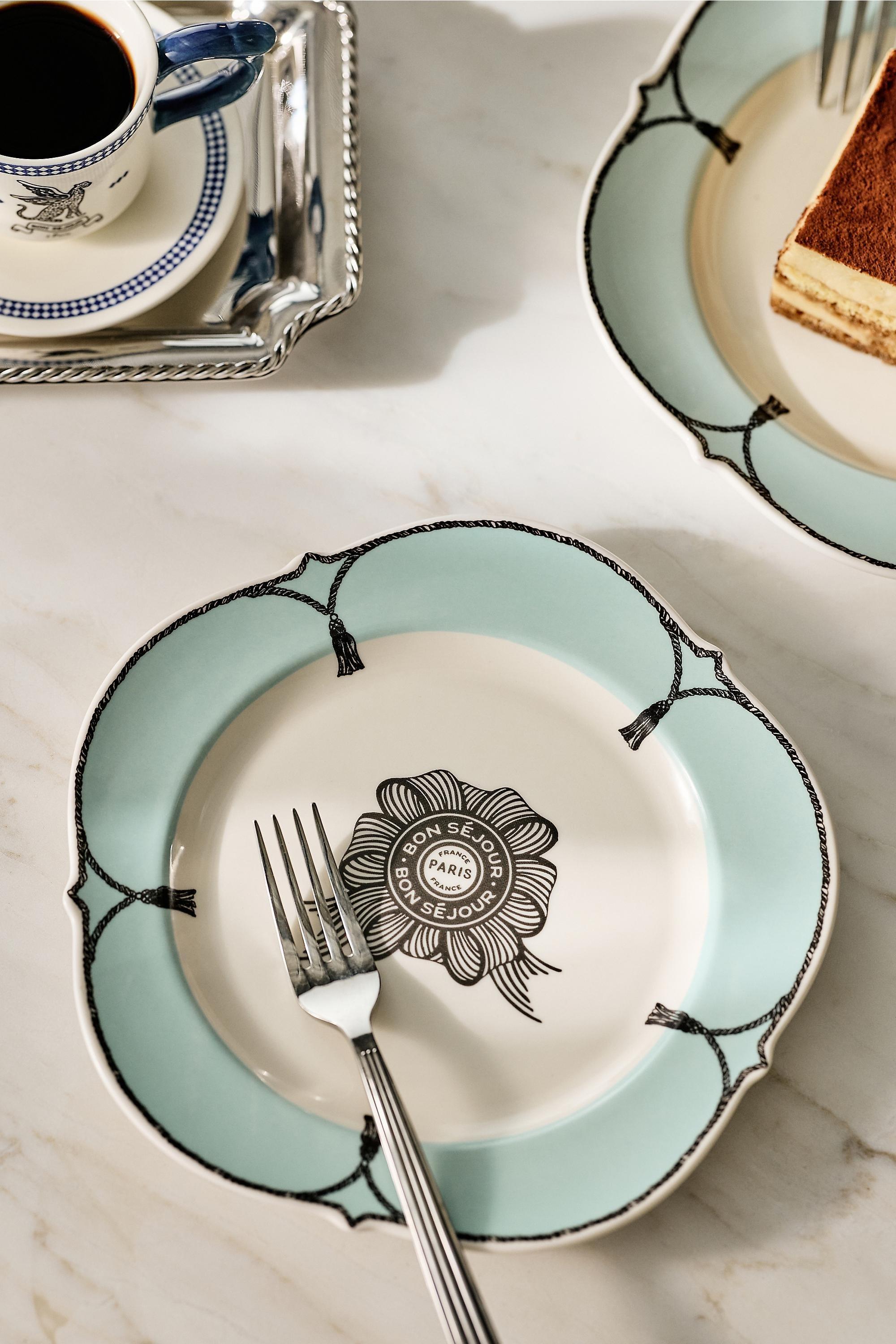 Reverie Stoneware Dessert Plate, Green, medium