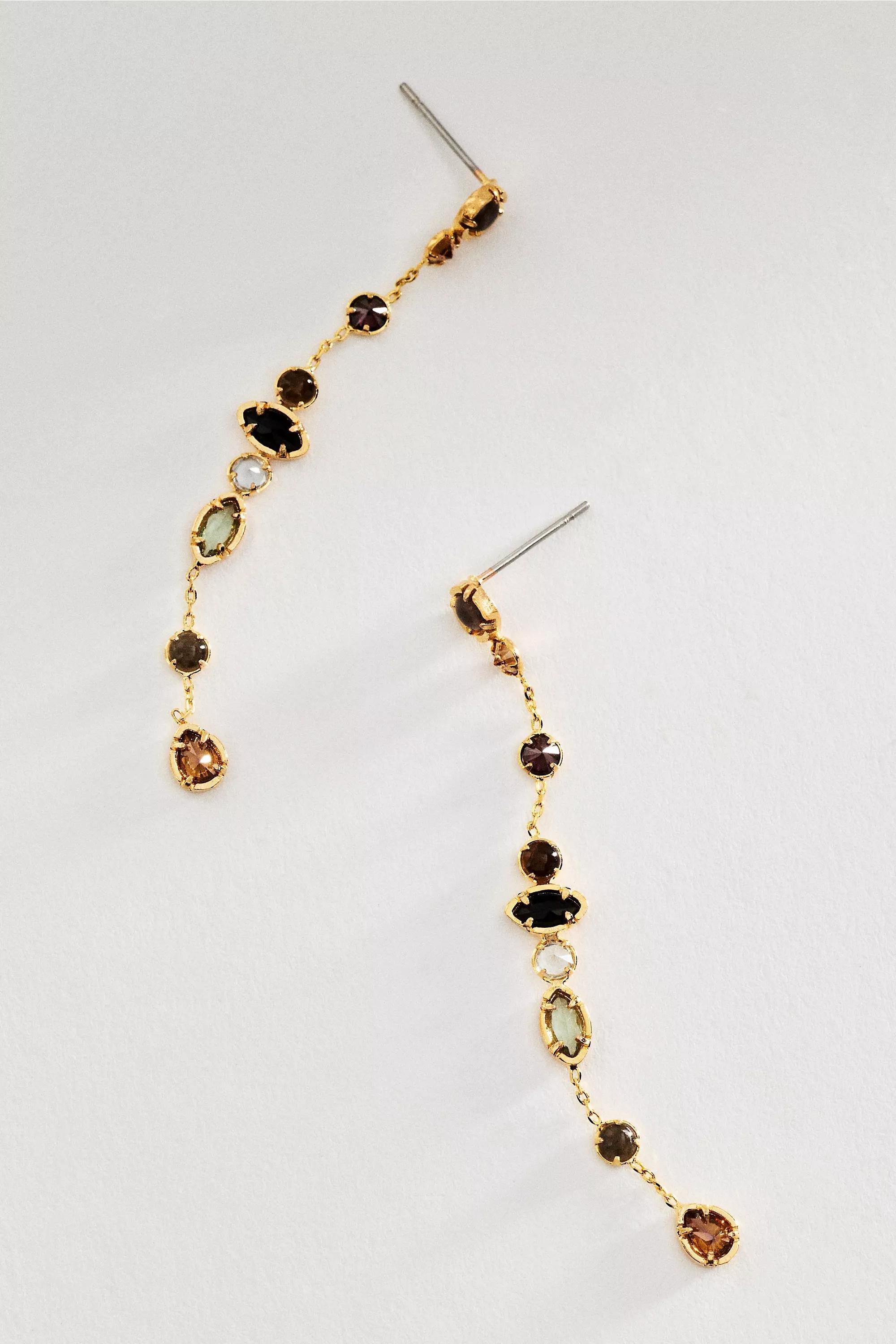 Delicate Stone Drop Earrings, White, A501_0014, large image number 0