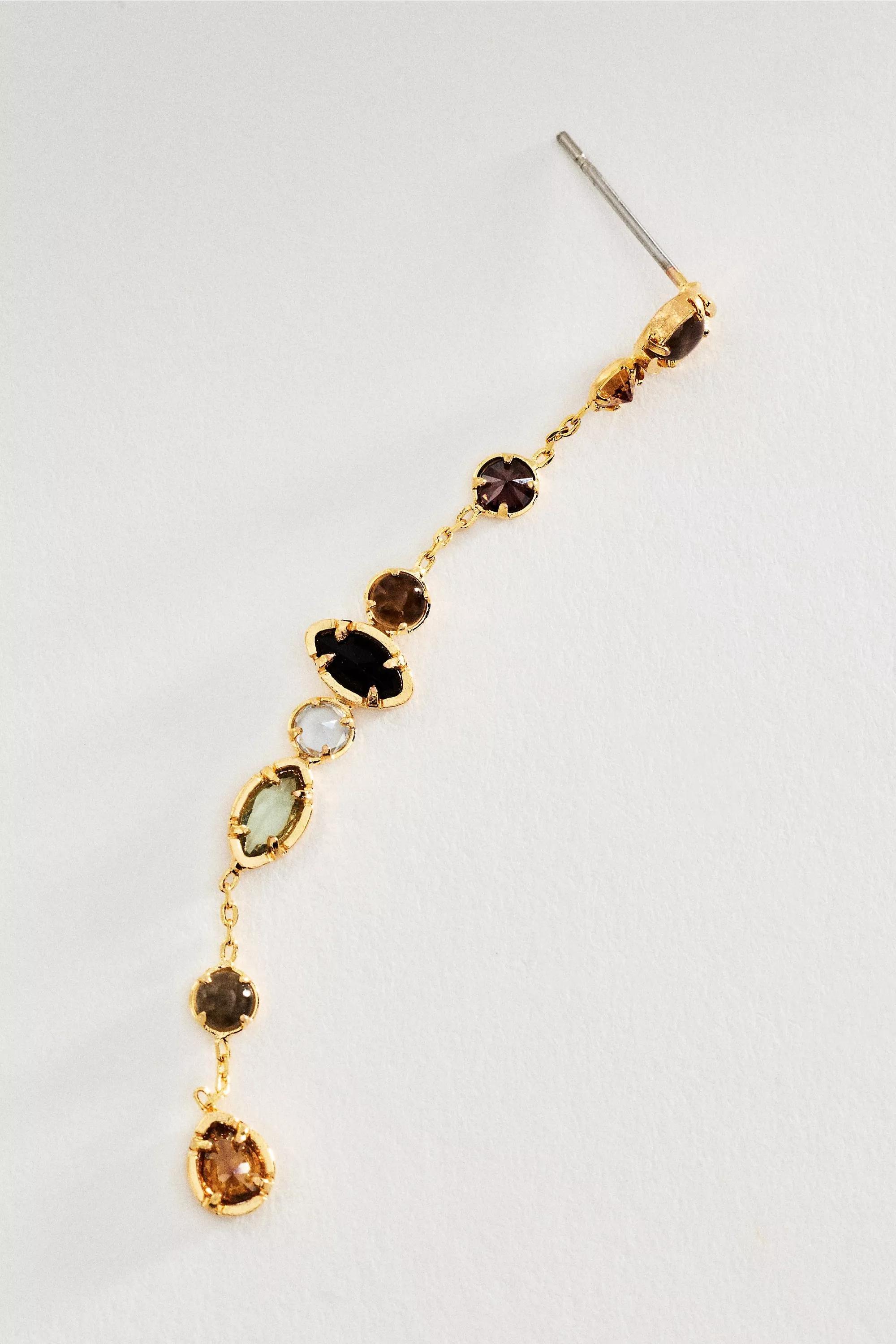 Delicate Stone Drop Earrings, White, A501_0014, large image number 2