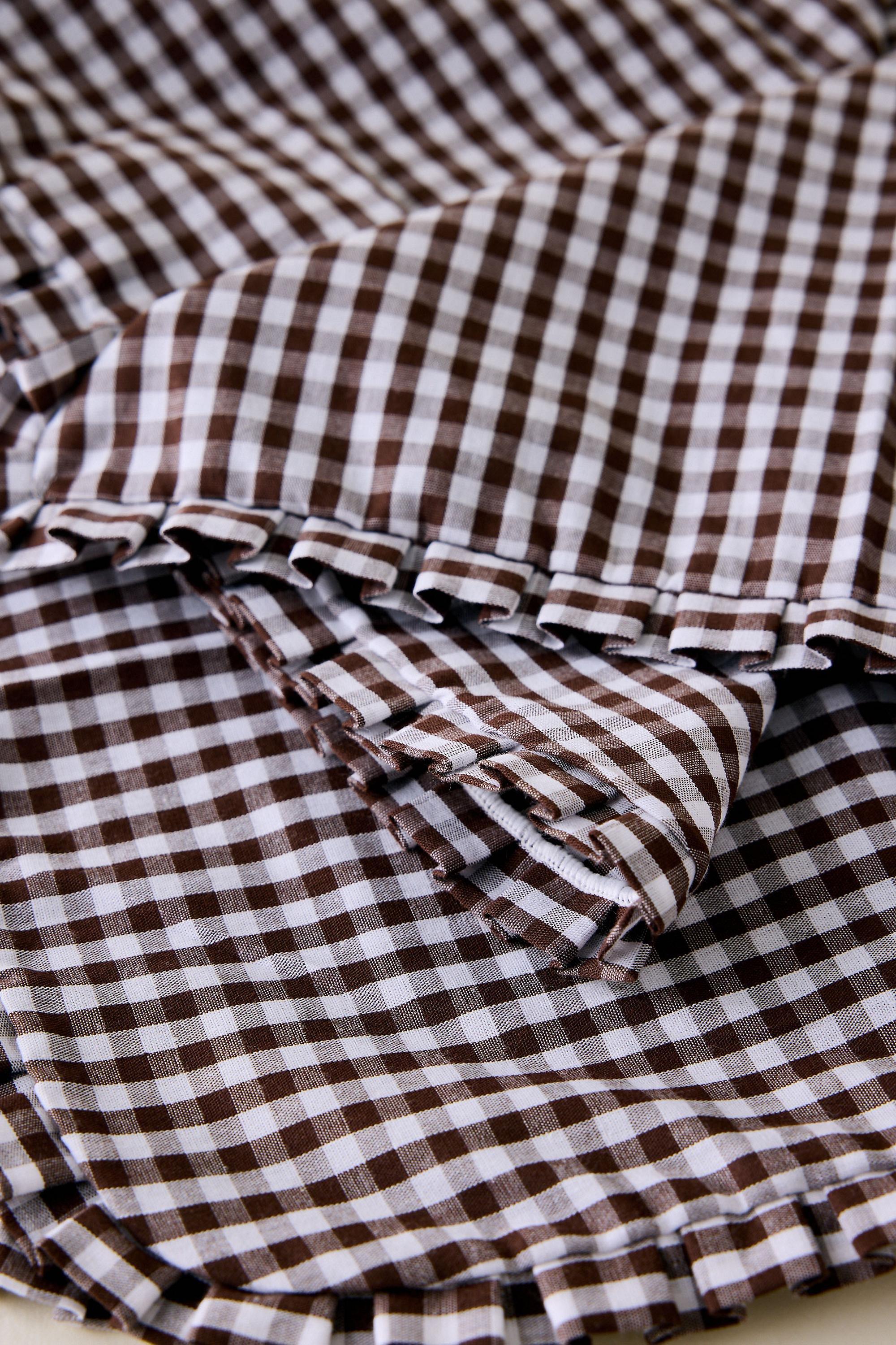 Gingham Headscarf Brown, A501_0021, medium