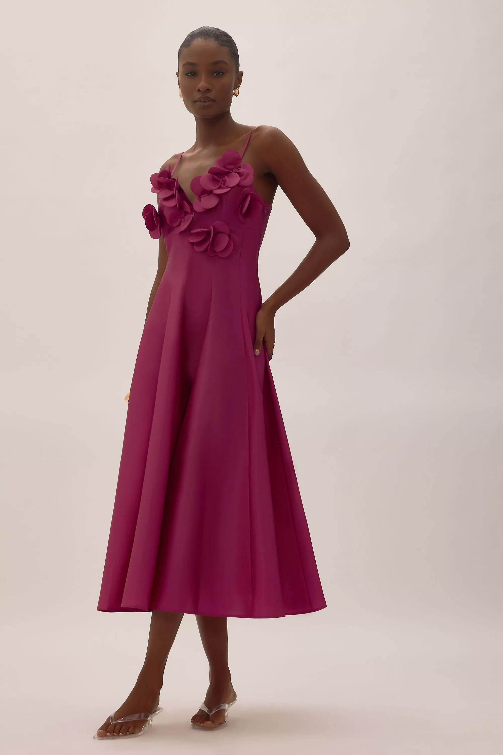 PINK By Anthropologie Rosie 3D Flower Midi Dress, A501_0066, medium