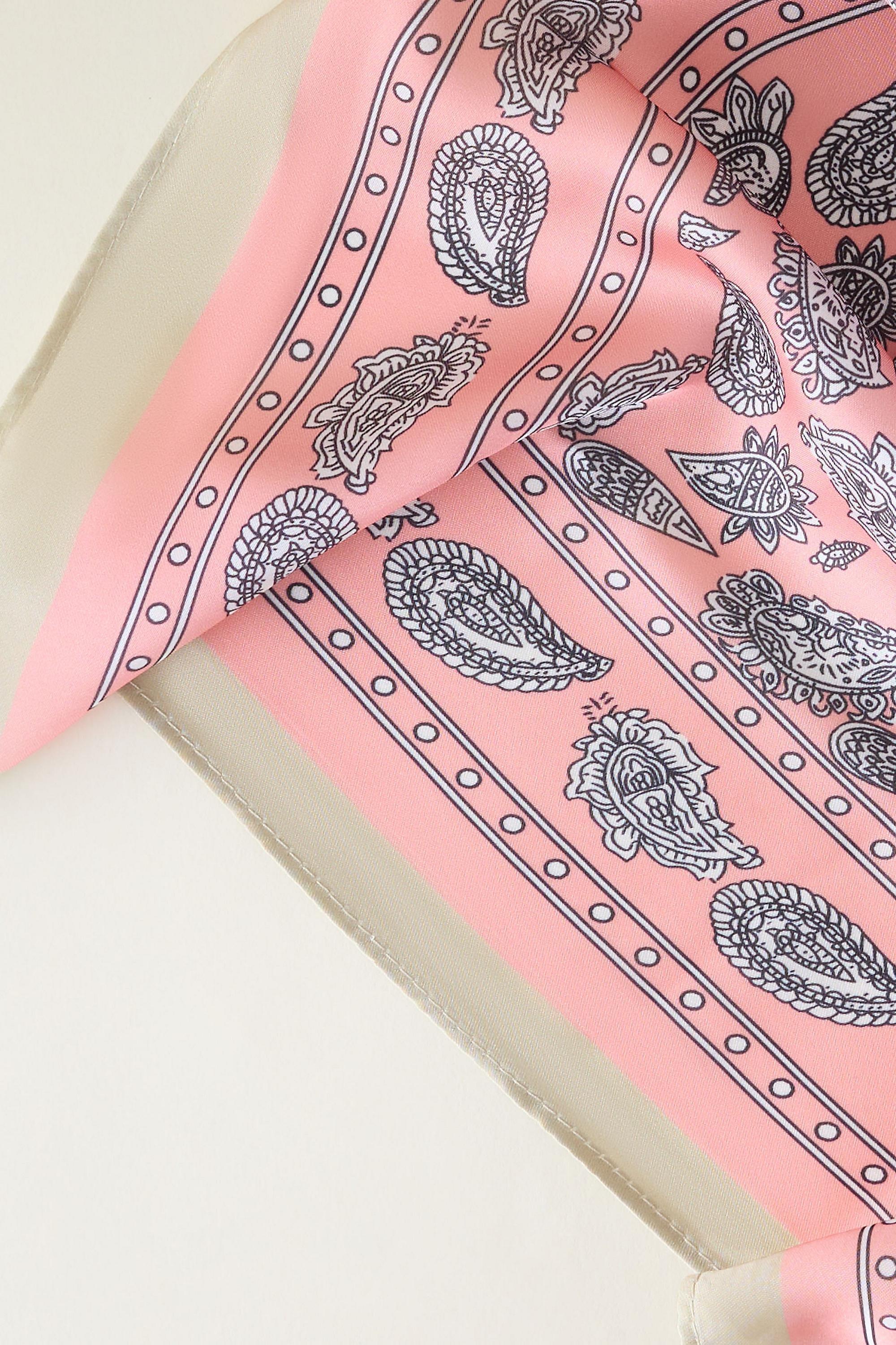 Paisley Print Headscarf, Pink, A501_0066, large image number 3