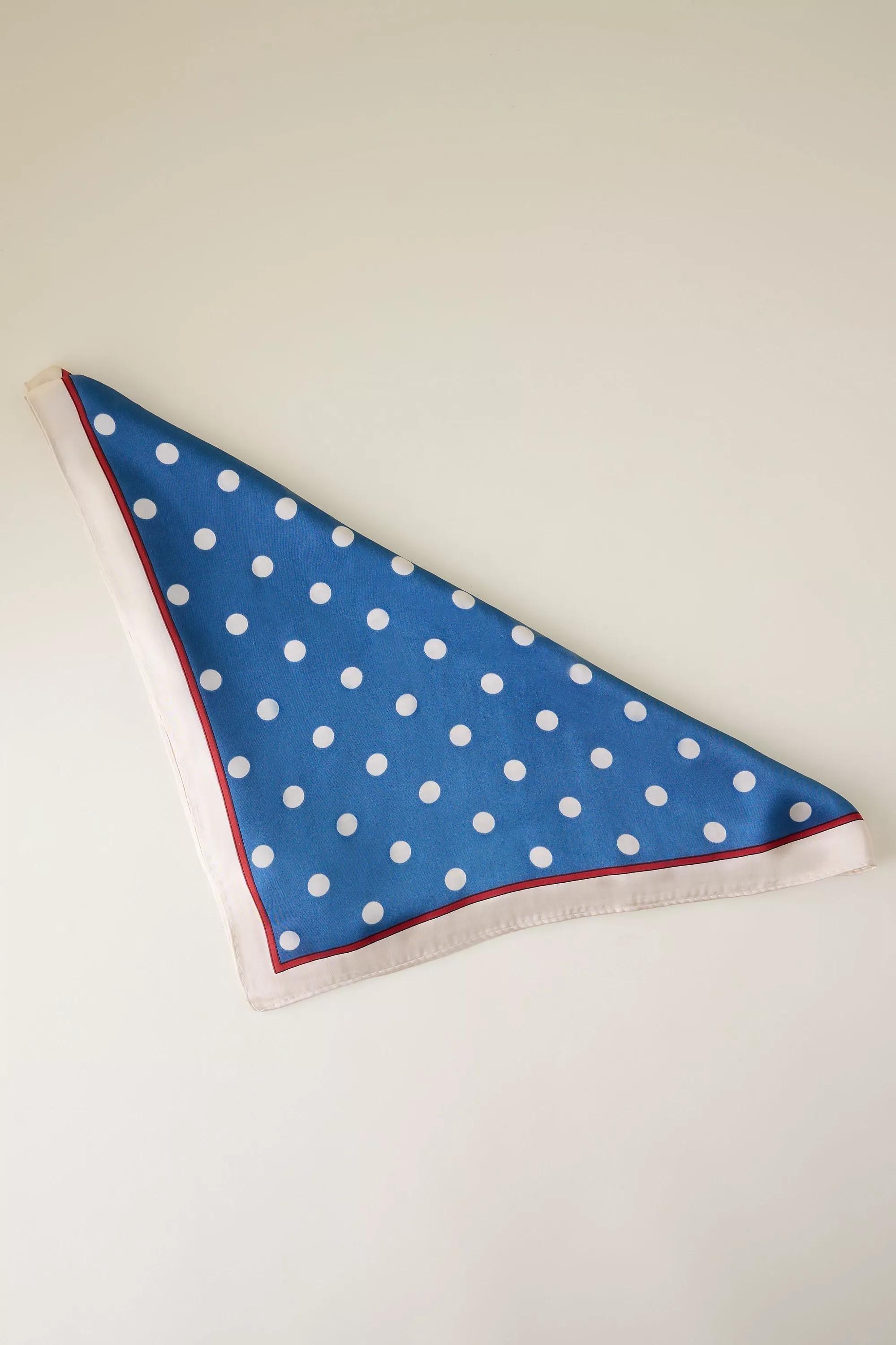 Polka Dot Hair Scarf, Blue, A501_0040, large image number 0