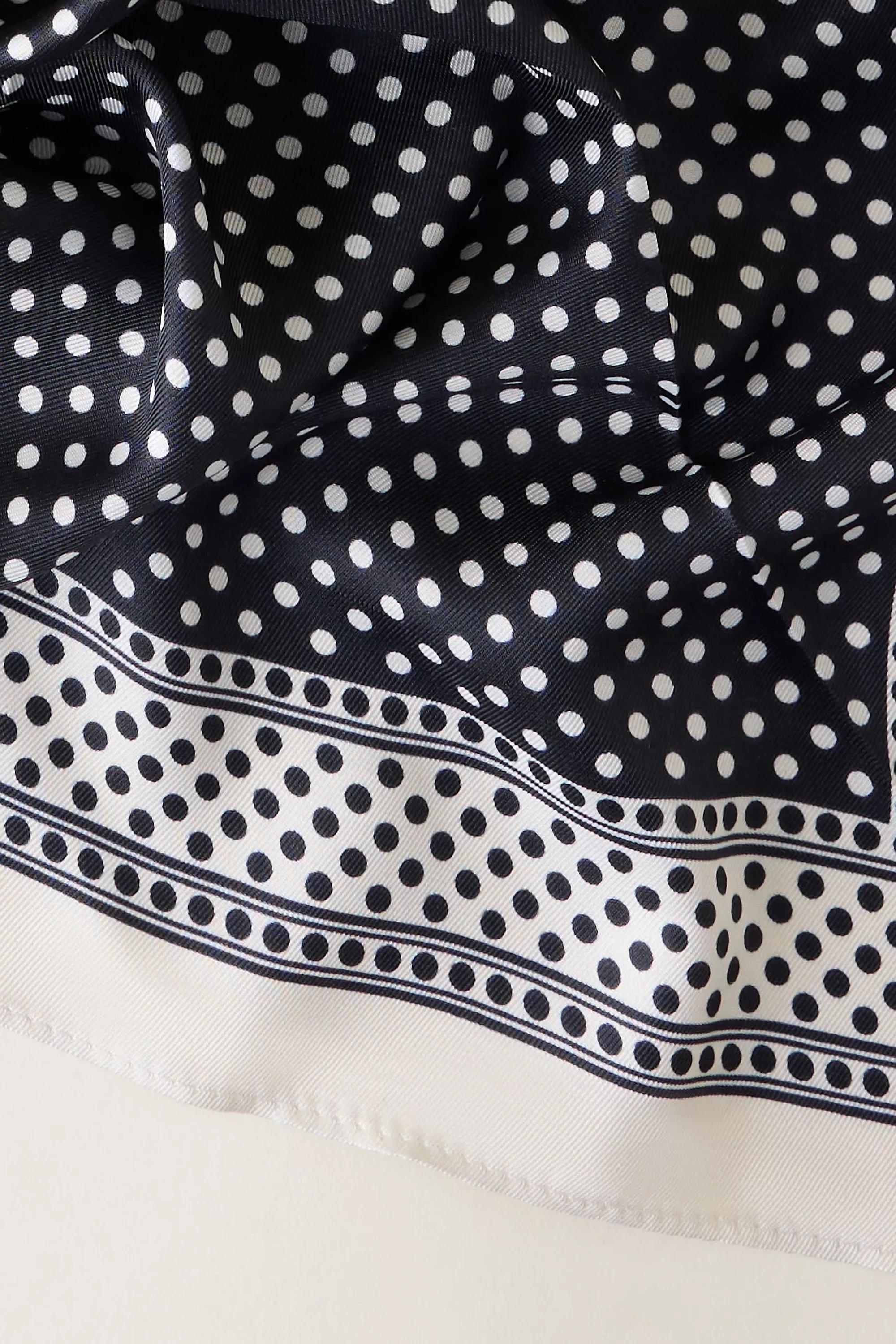 Polka Dot Triangle Headscarf, Black, A501_0001, large image number 1