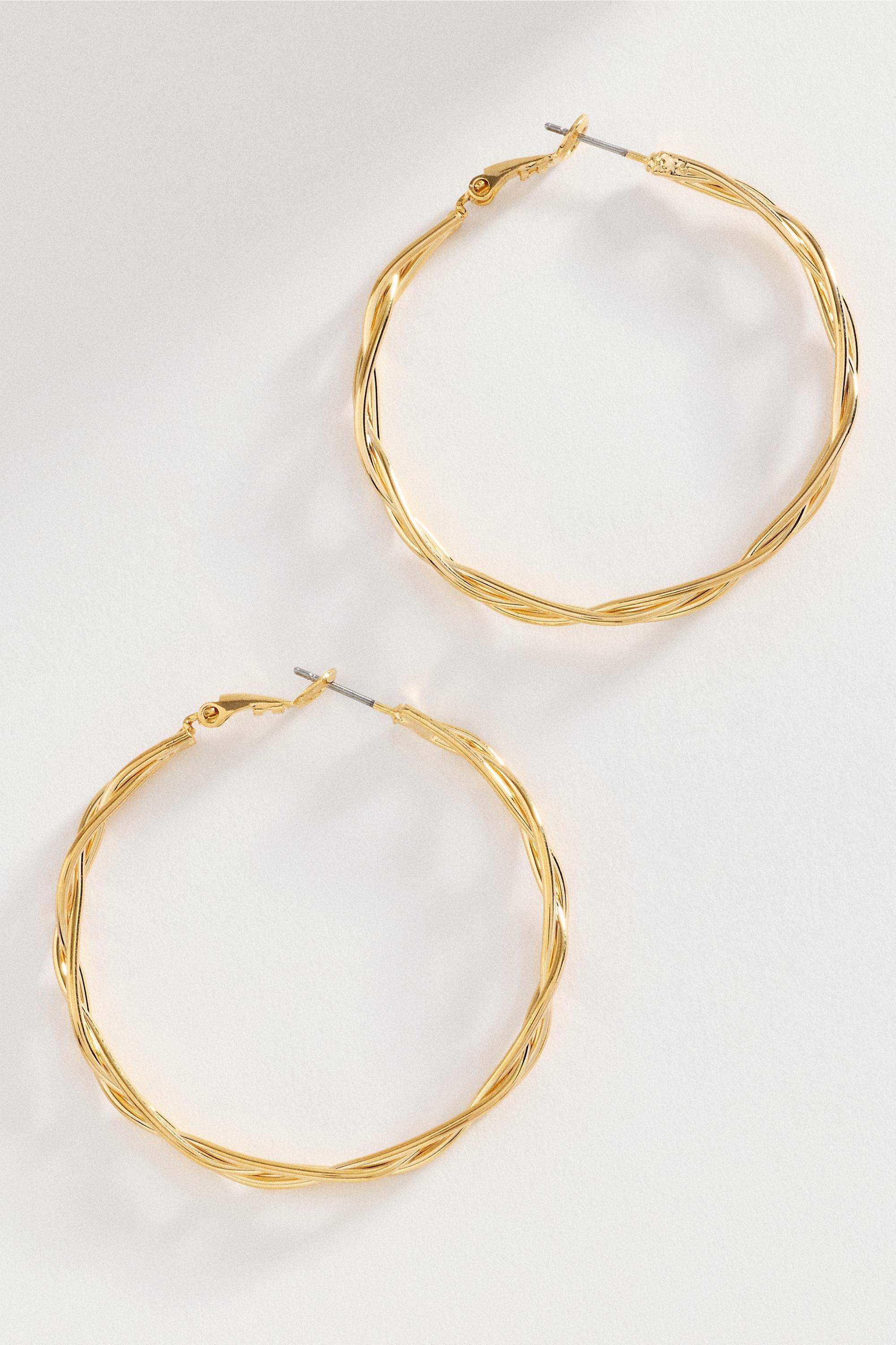Twisted Nautical Hoop Earrings, Gold, A501_0070, large image number 0