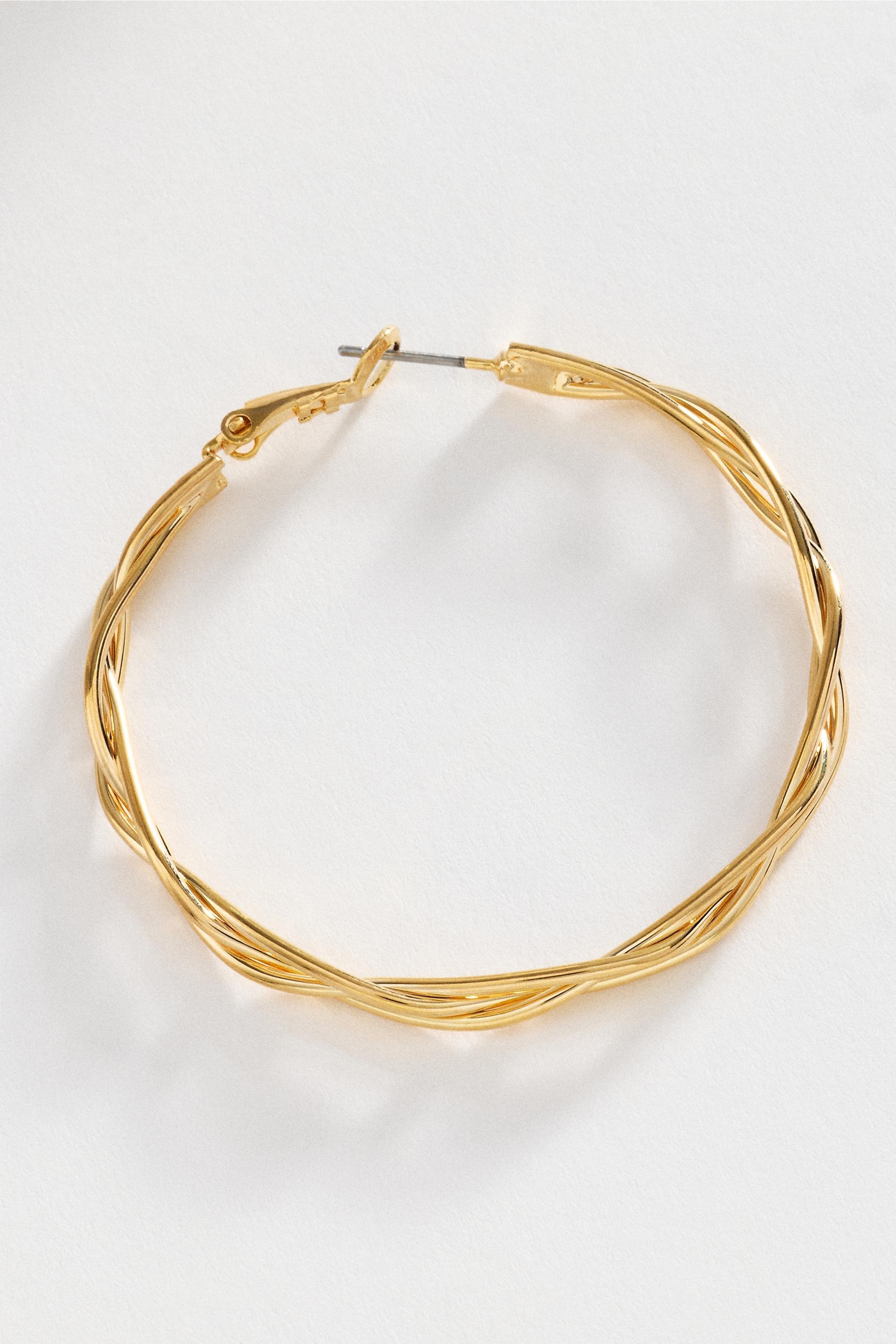 Twisted Nautical Hoop Earrings, Gold, A501_0070, large image number 2