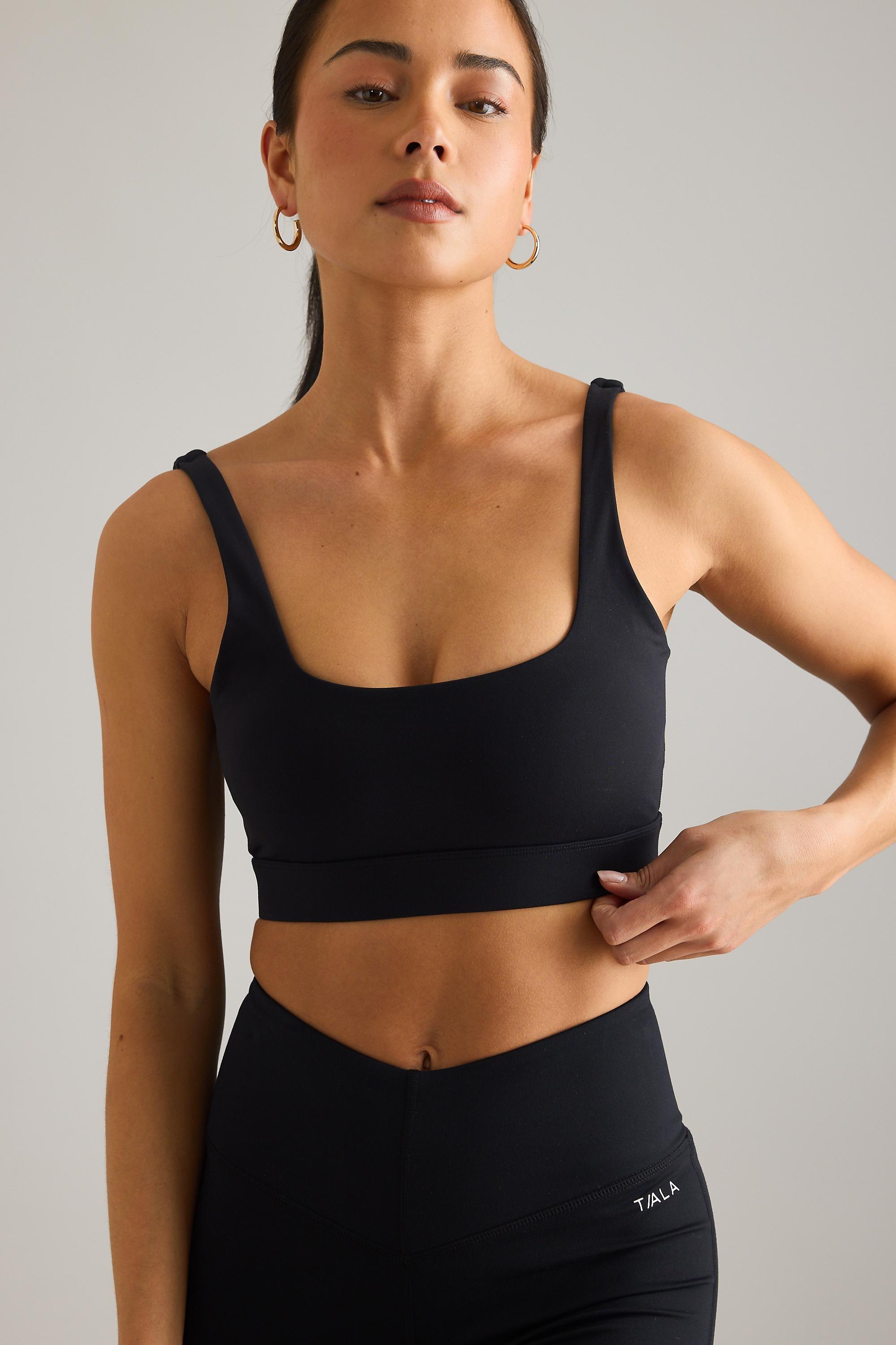 Tala Dayflex Square-Neck Sports Bra, Black, Black, large image number 0