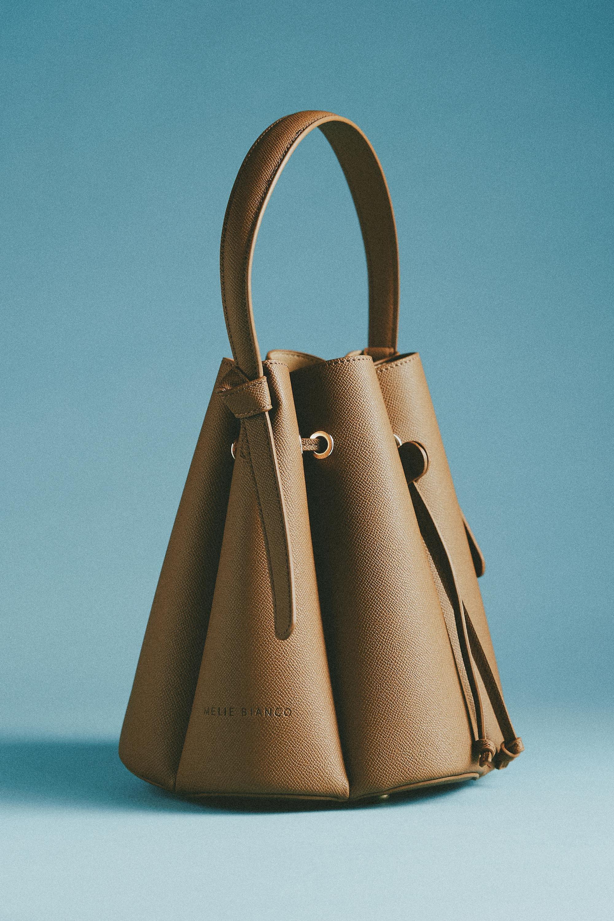 BEIGE Laguna Cinched Vegan Leather Bucket Bag, Women, Beige, large image number 3