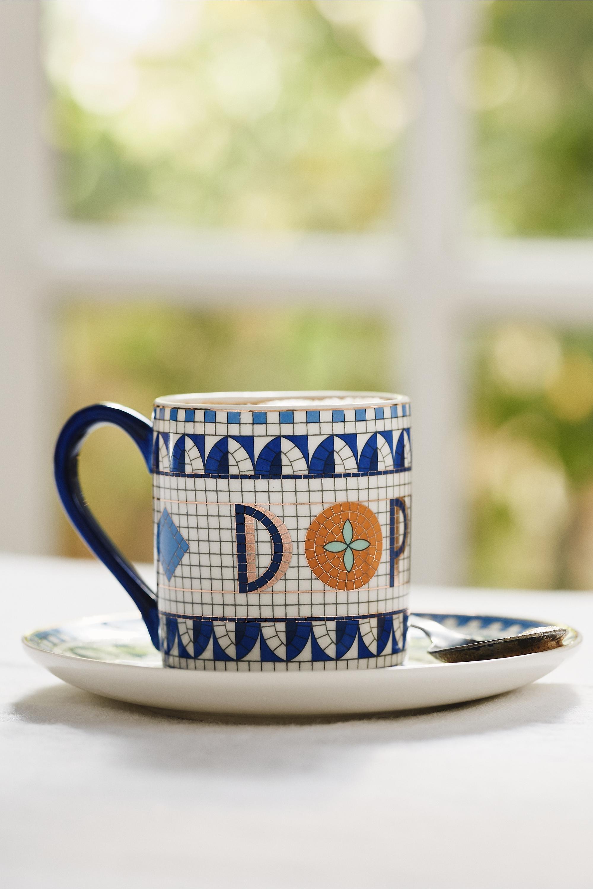 The Bistro Tile Stoneware Espresso And Saucer, Red, A501_0075, large image number 0