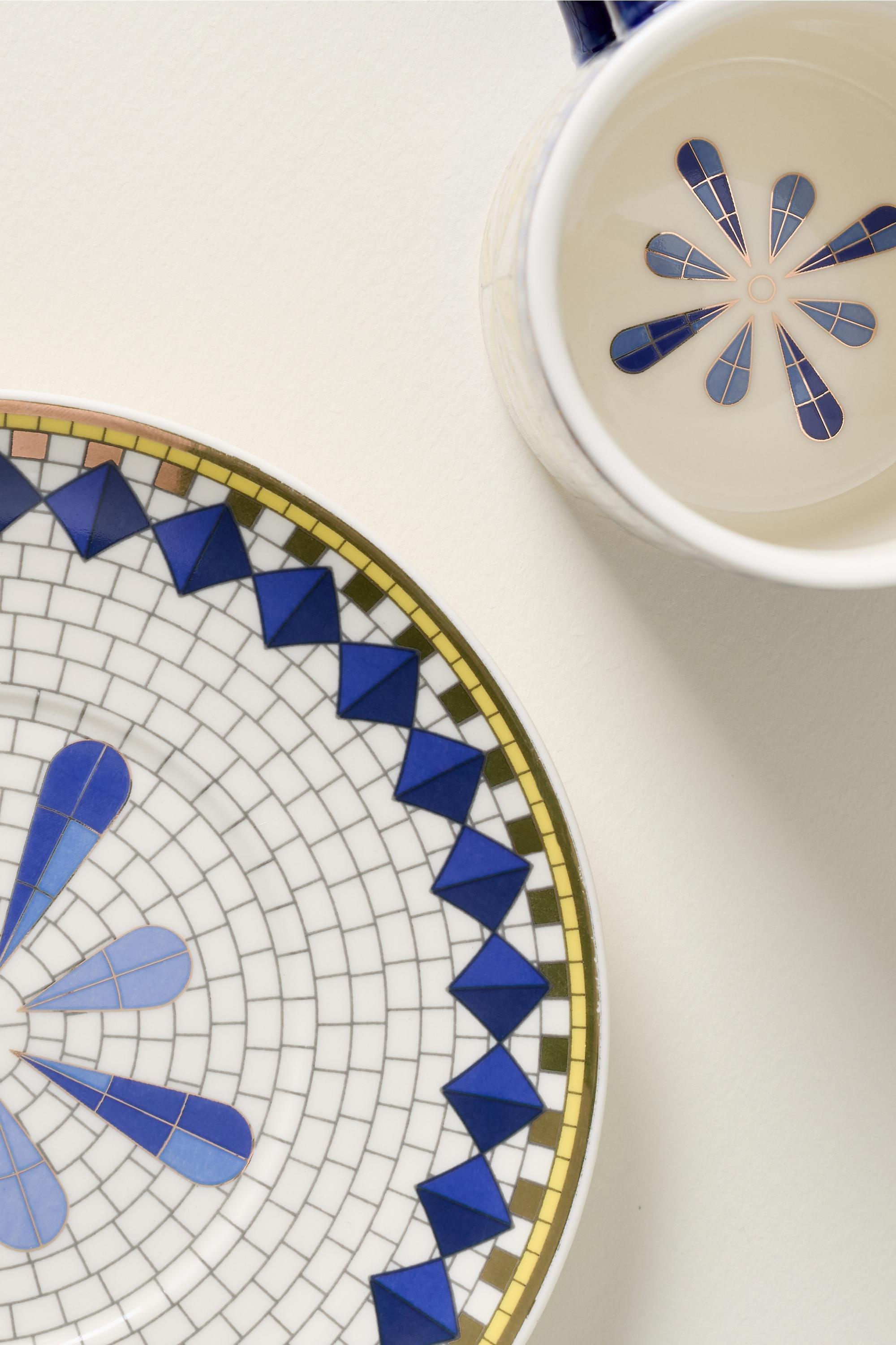 The Bistro Tile Stoneware Espresso And Saucer, Yellow, A501_0271, medium