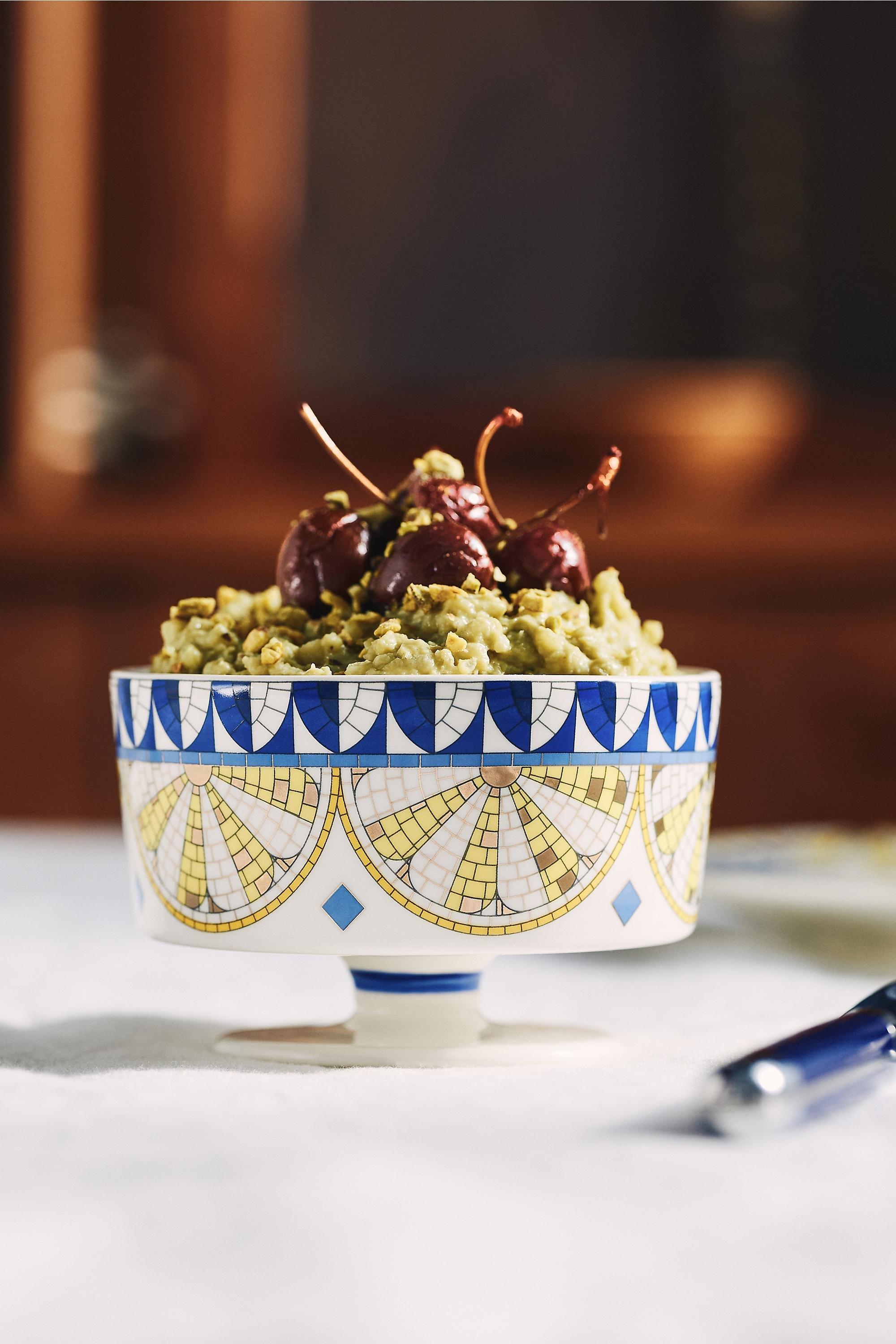 The Bistro Tile Stoneware Gelato Bowl, Yellow, Yellow, large image number 0