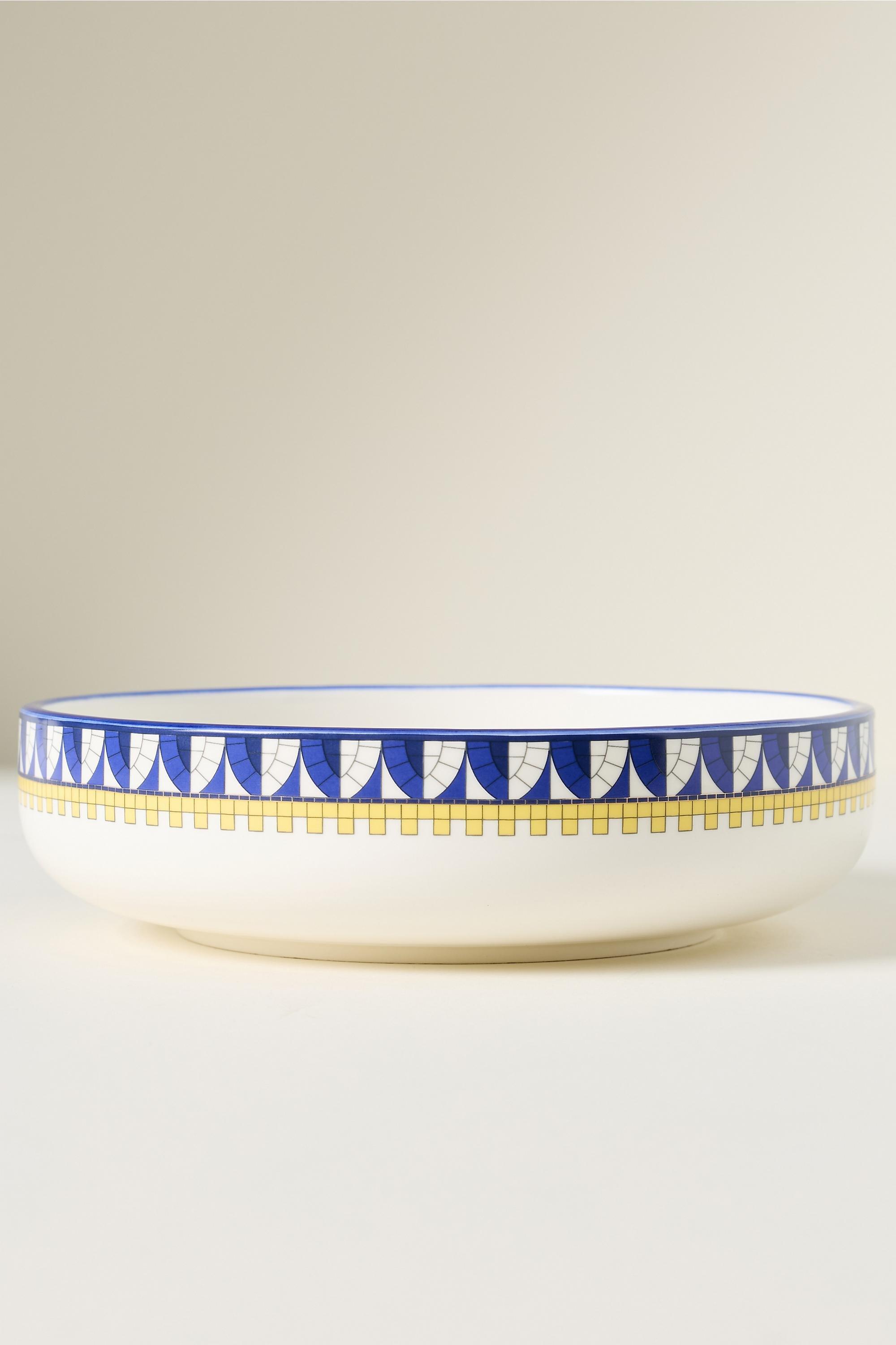 The Bistro Tile Stoneware Pasta Bowl, Navy, Navy, large image number 1