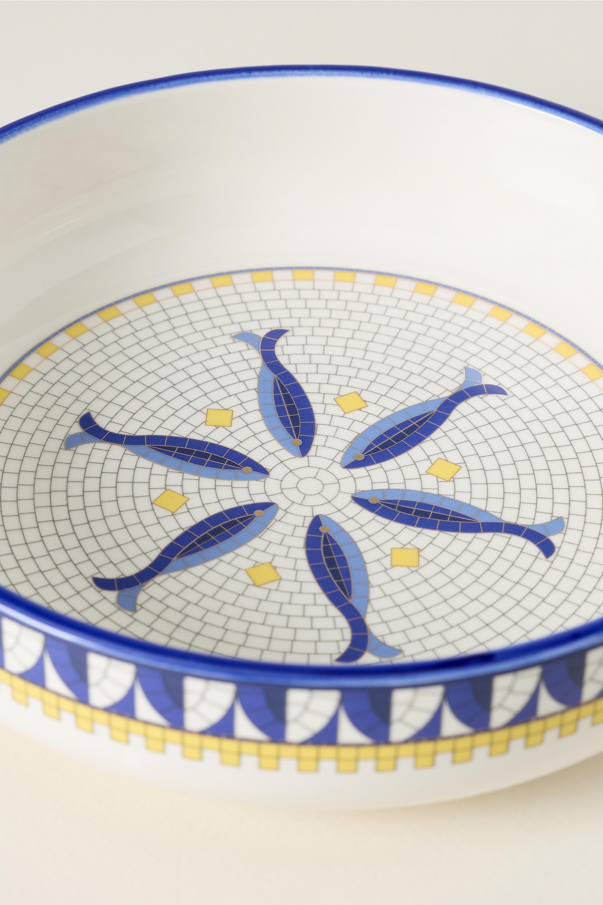The Bistro Tile Stoneware Pasta Bowl, Navy, Navy, large image number 2