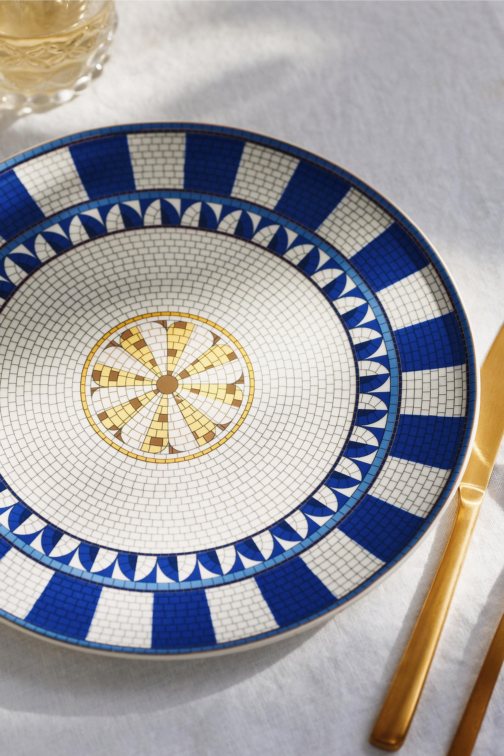 The Bistro Tile Stoneware Dinner Plate, Blue, Blue, large image number 1