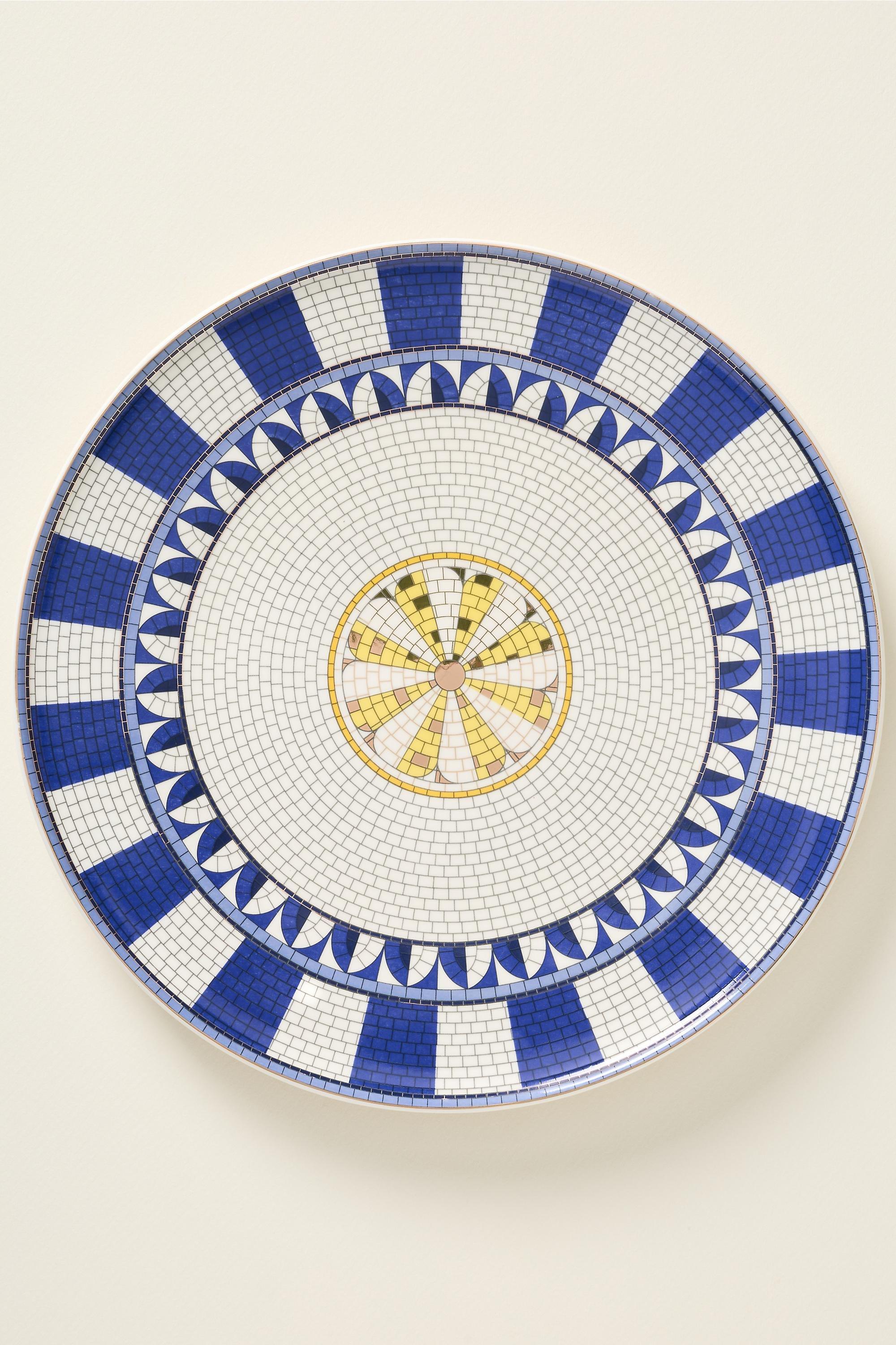 The Bistro Tile Stoneware Dinner Plate, Blue, Blue, large image number 2