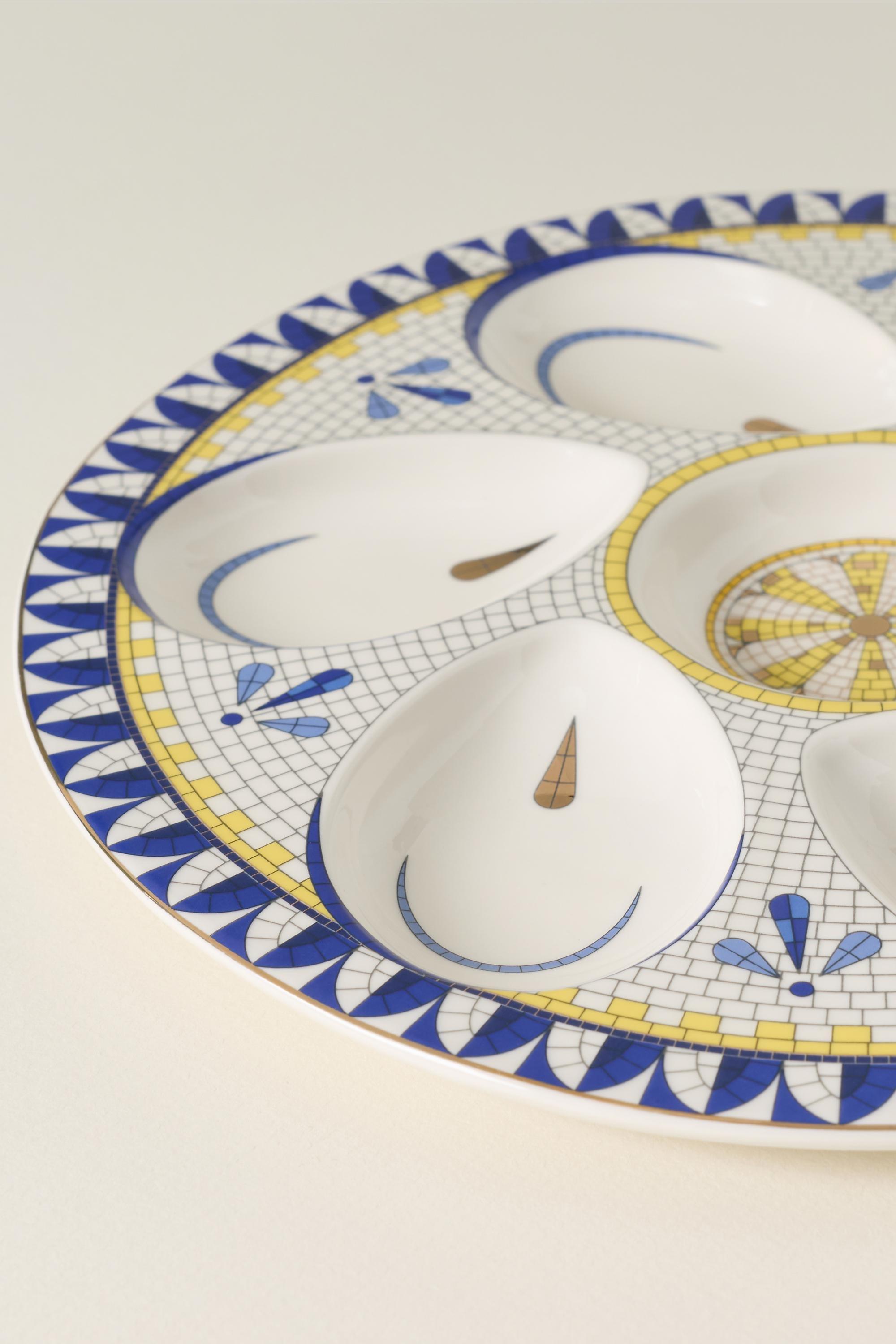 Bistro Tile Stoneware Oyster Serve Platter, Yellow, A501_0271, large image number 2