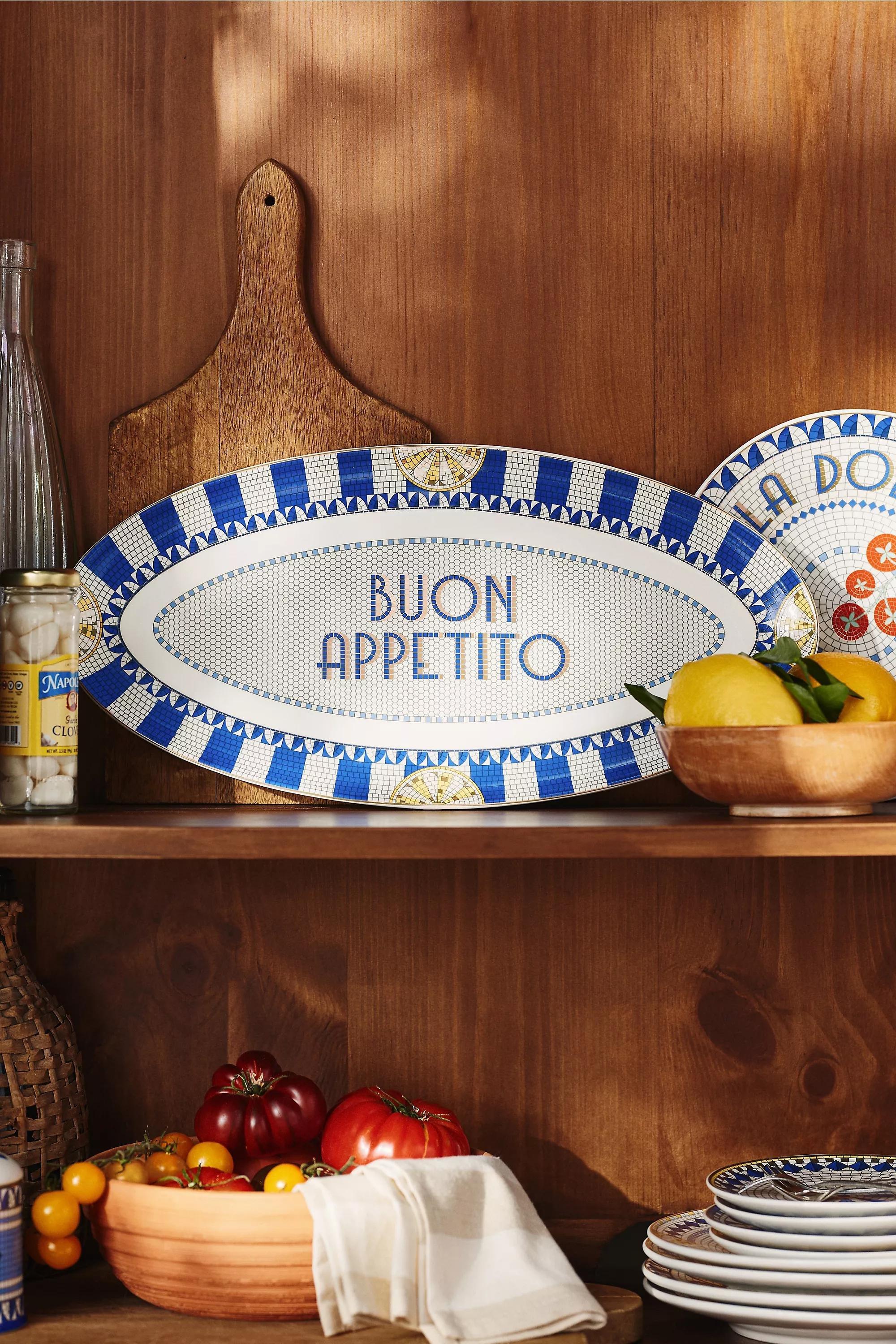 The Bistro Tile Stoneware Platter, Blue, A501_0043, medium