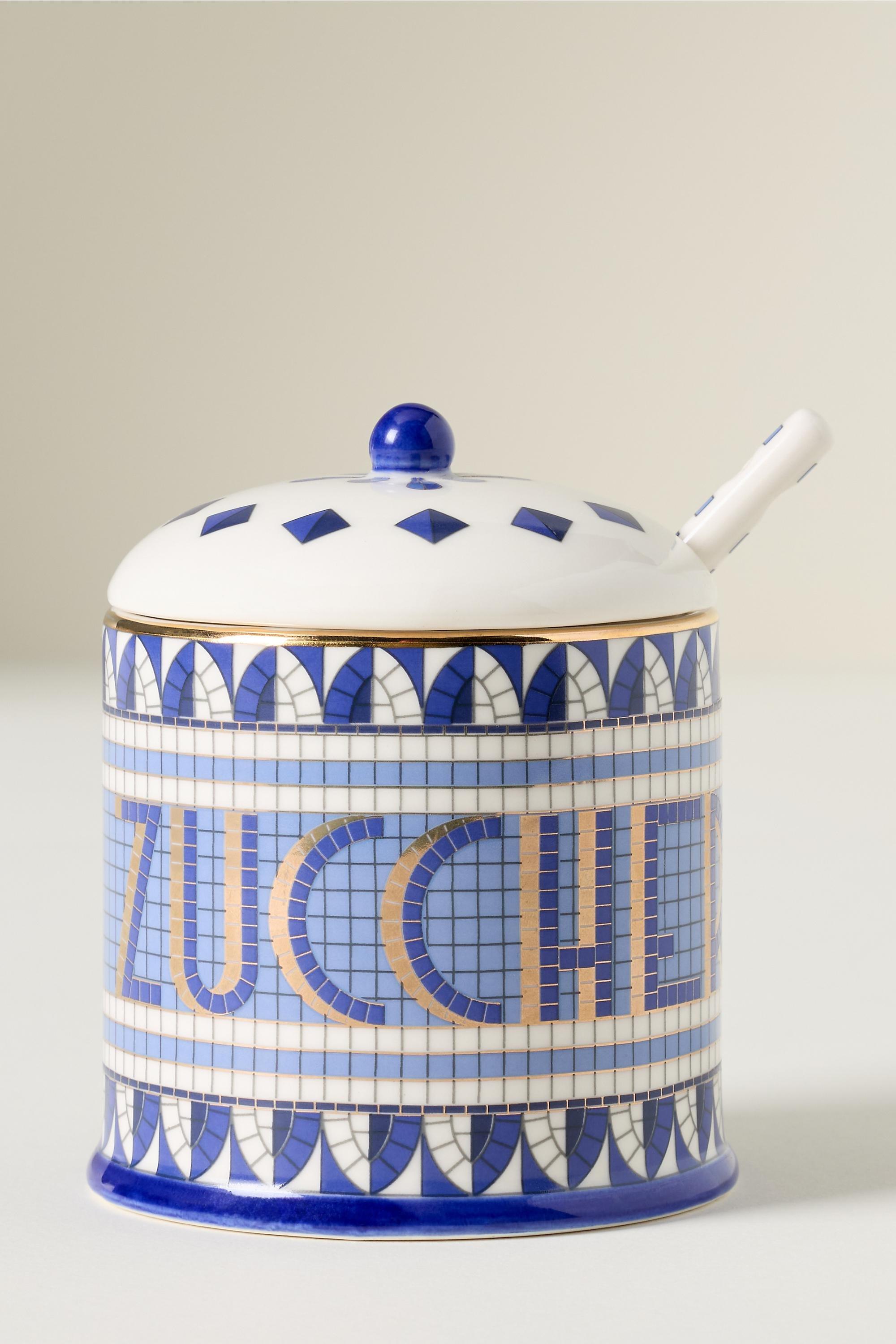 The Bistro Tile Stoneware Sugar Serve Set, Blue, A501_0240, large image number 1