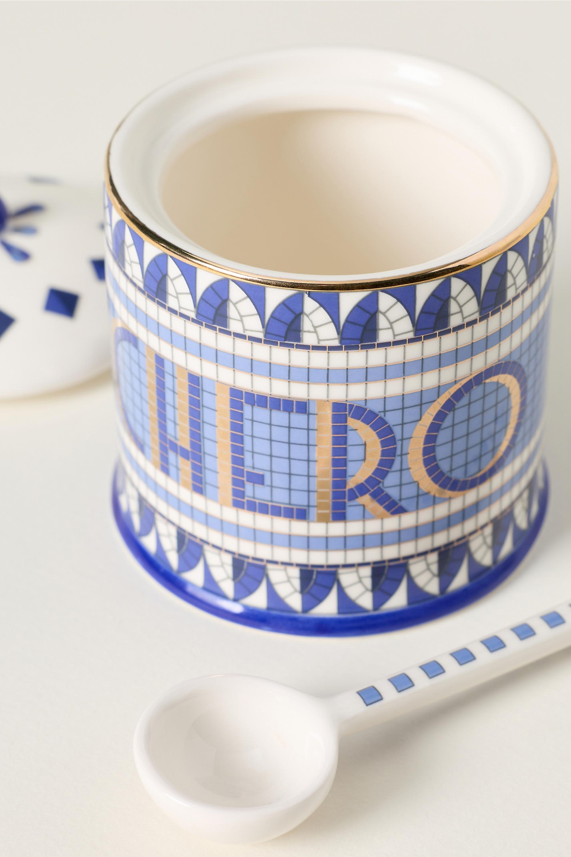The Bistro Tile Stoneware Sugar Serve Set, Blue, A501_0240, large image number 2