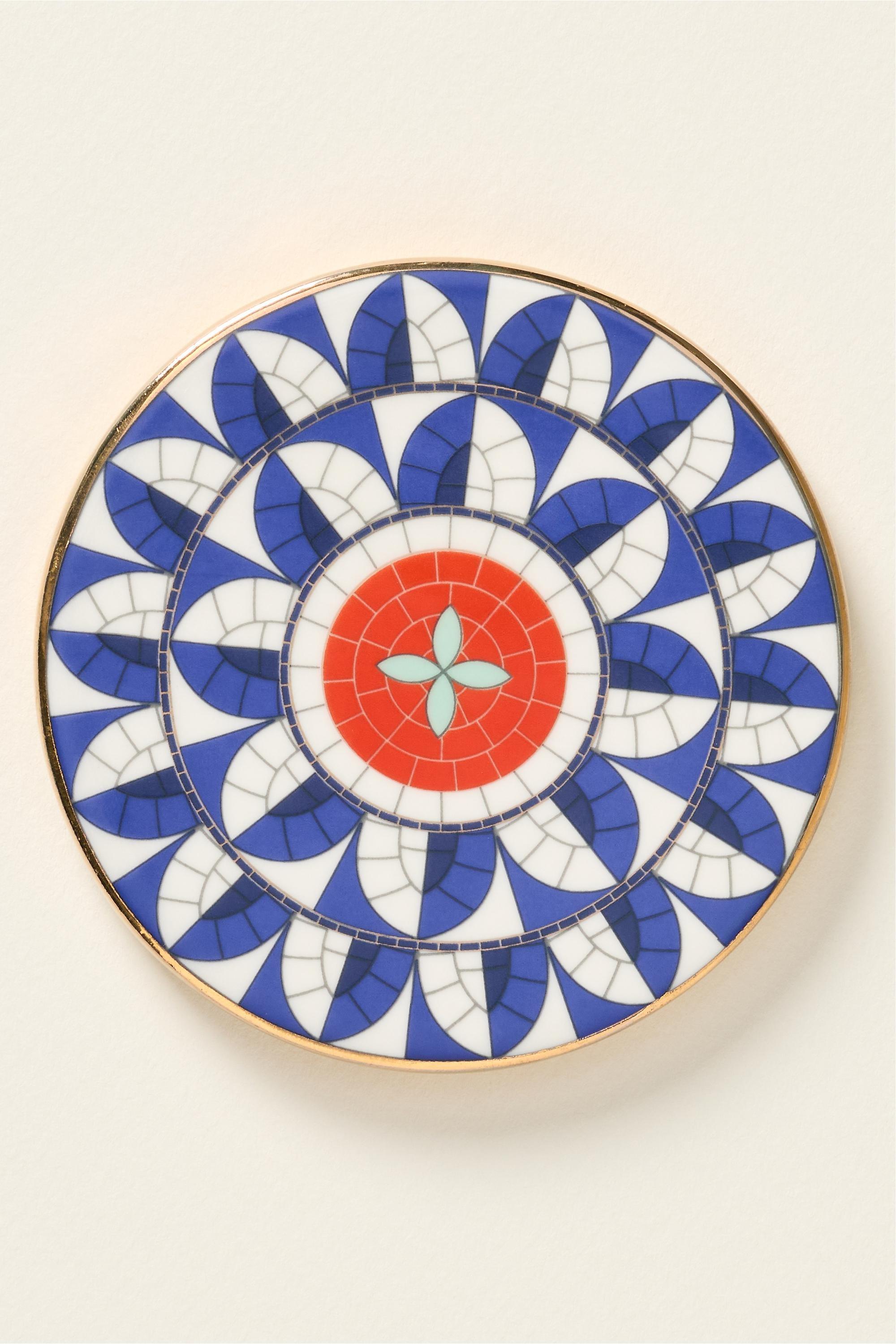 The Bistro Tile Stoneware Coaster, Red, Red, large image number 0