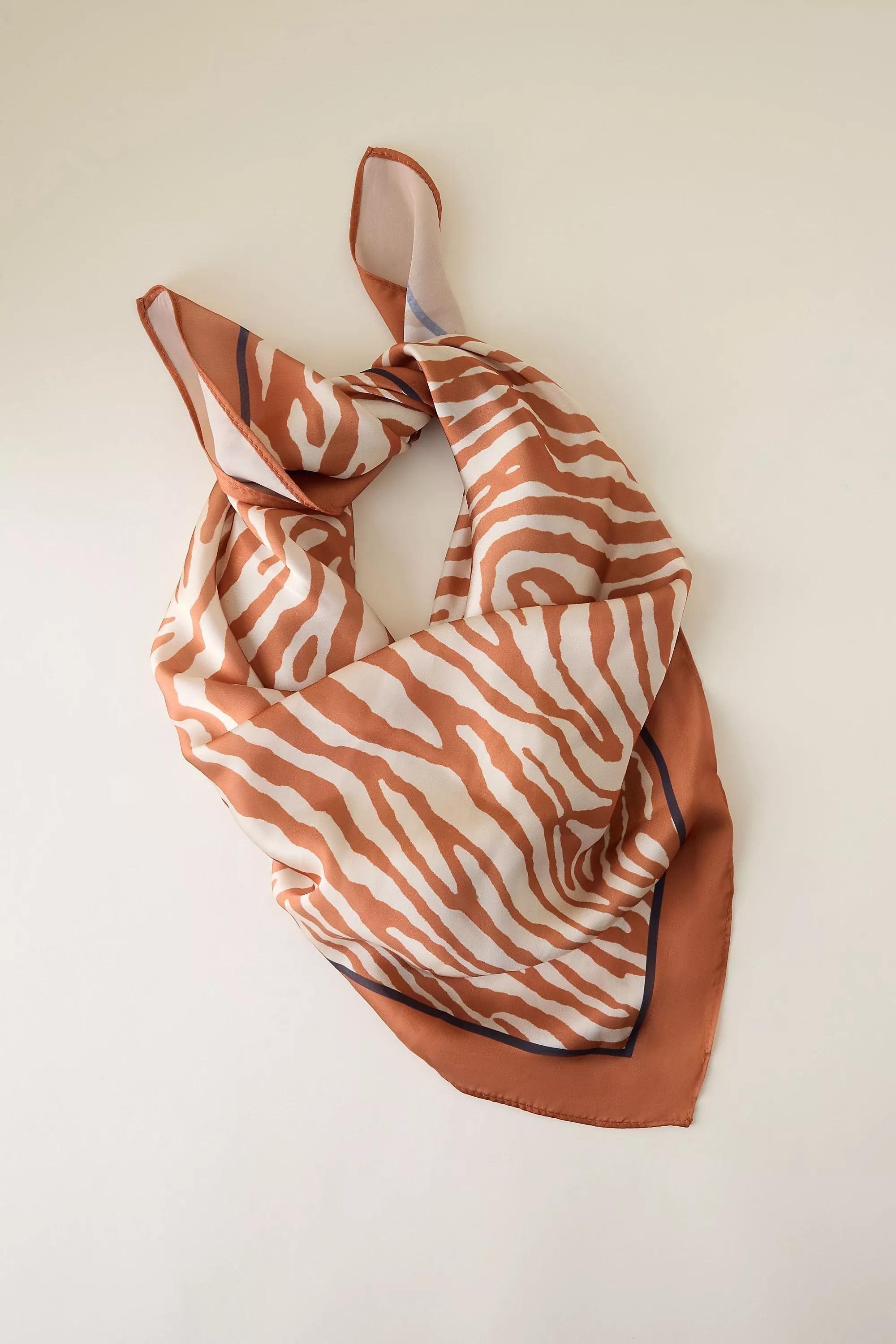 Zebra Print Hair Scarf, White, A501_0014, large image number 0