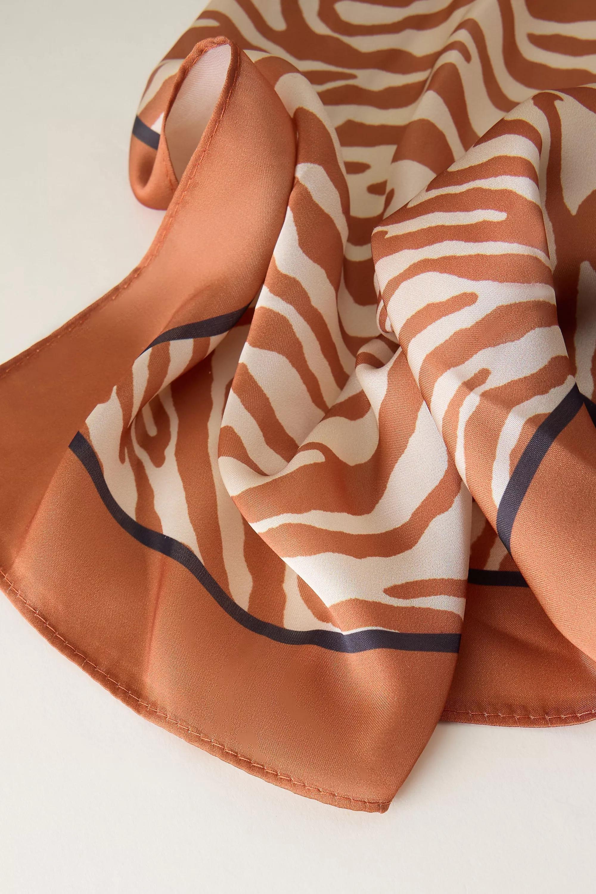 Zebra Print Hair Scarf, White, A501_0014, large image number 1