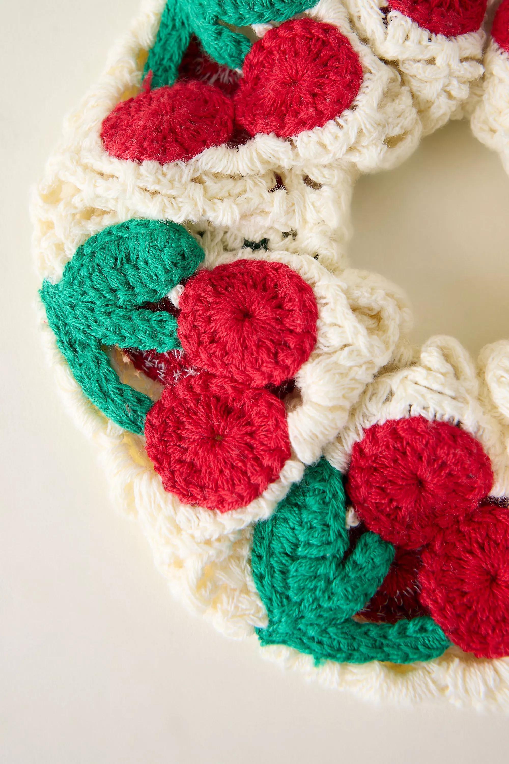 Crochet Hair Scrunchie, Red, A501_0060, large image number 1