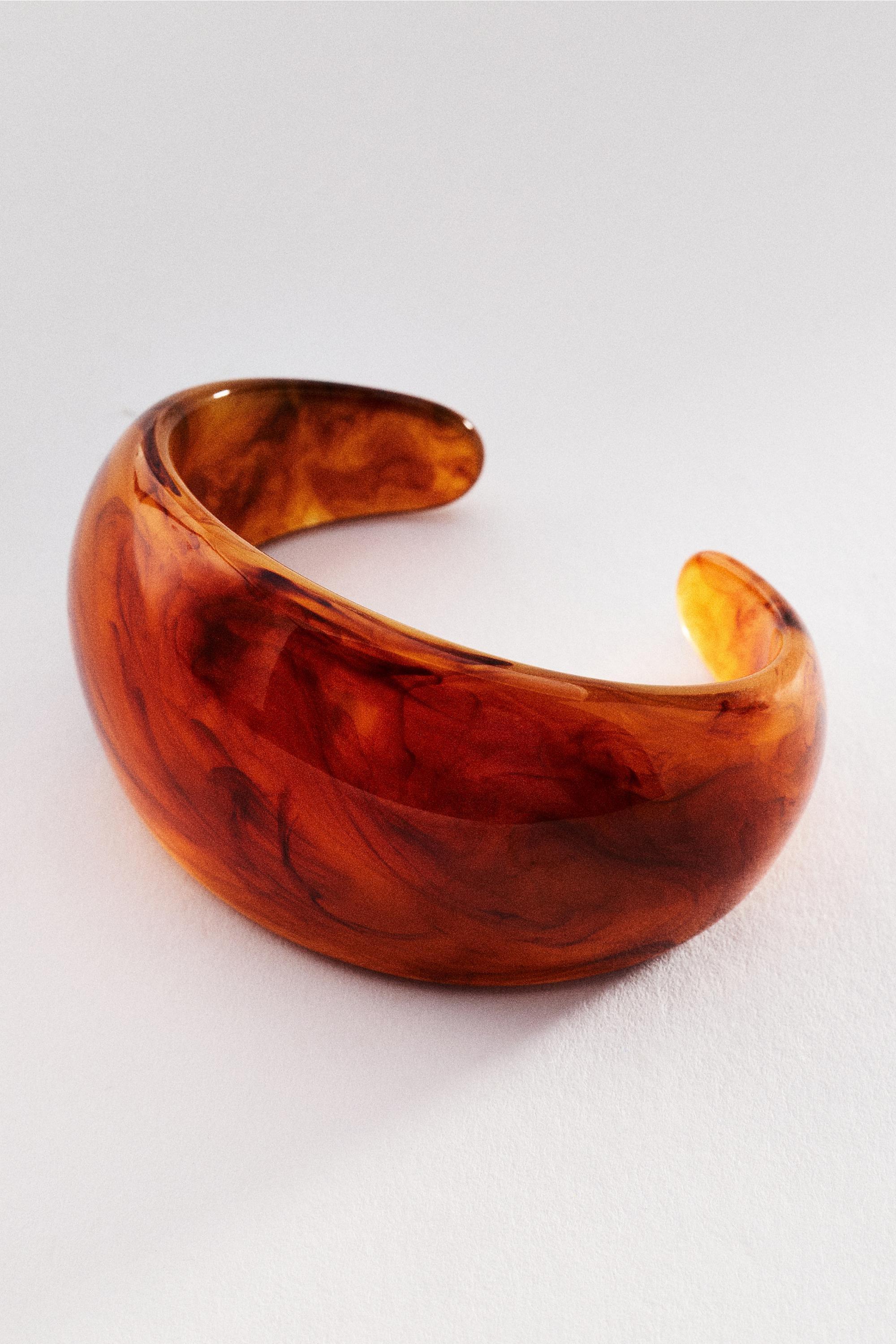 Chunky Resin Cuff Bracelet, Orange, A501_0080, large image number 0