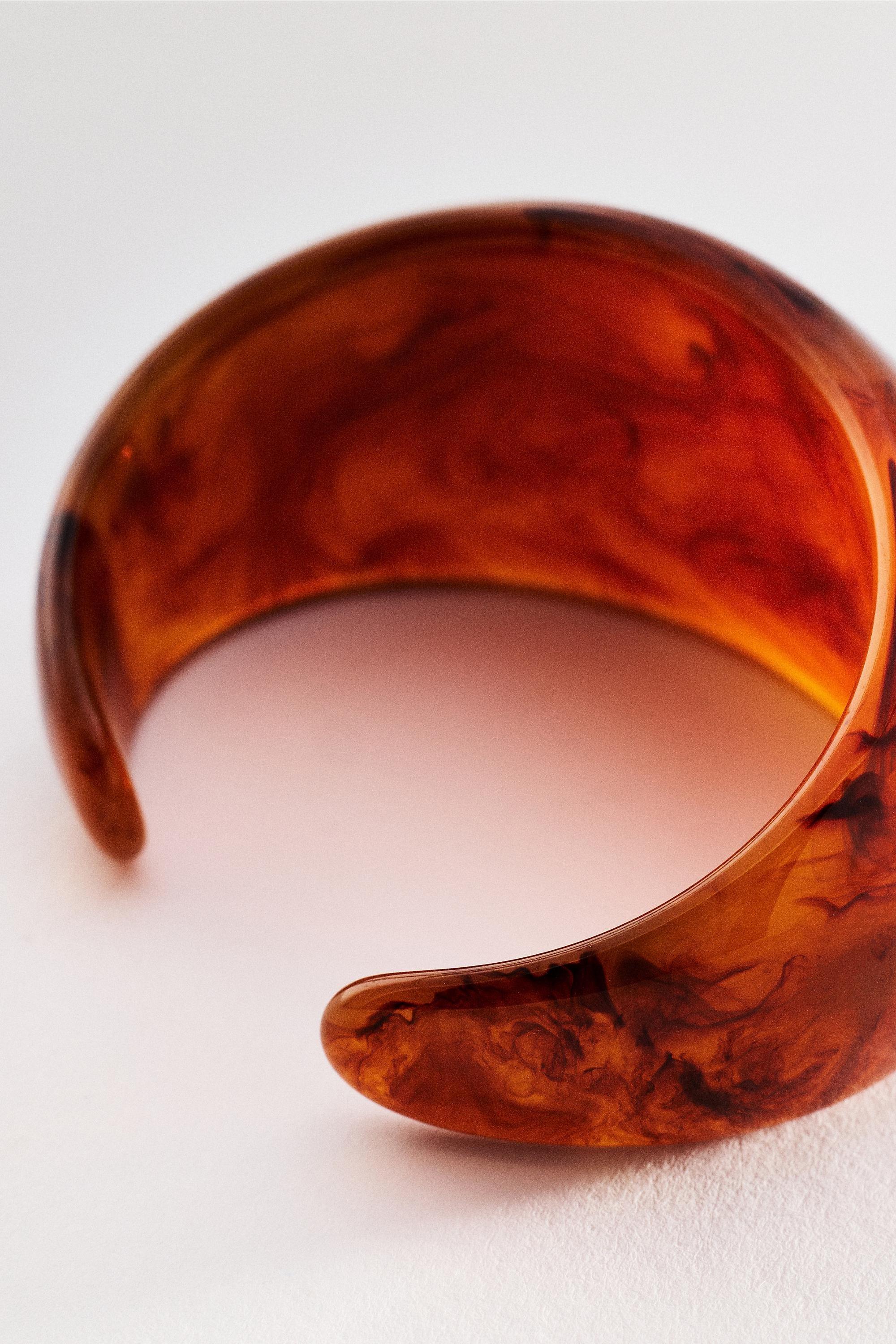 Chunky Resin Cuff Bracelet, Orange, A501_0080, large image number 1