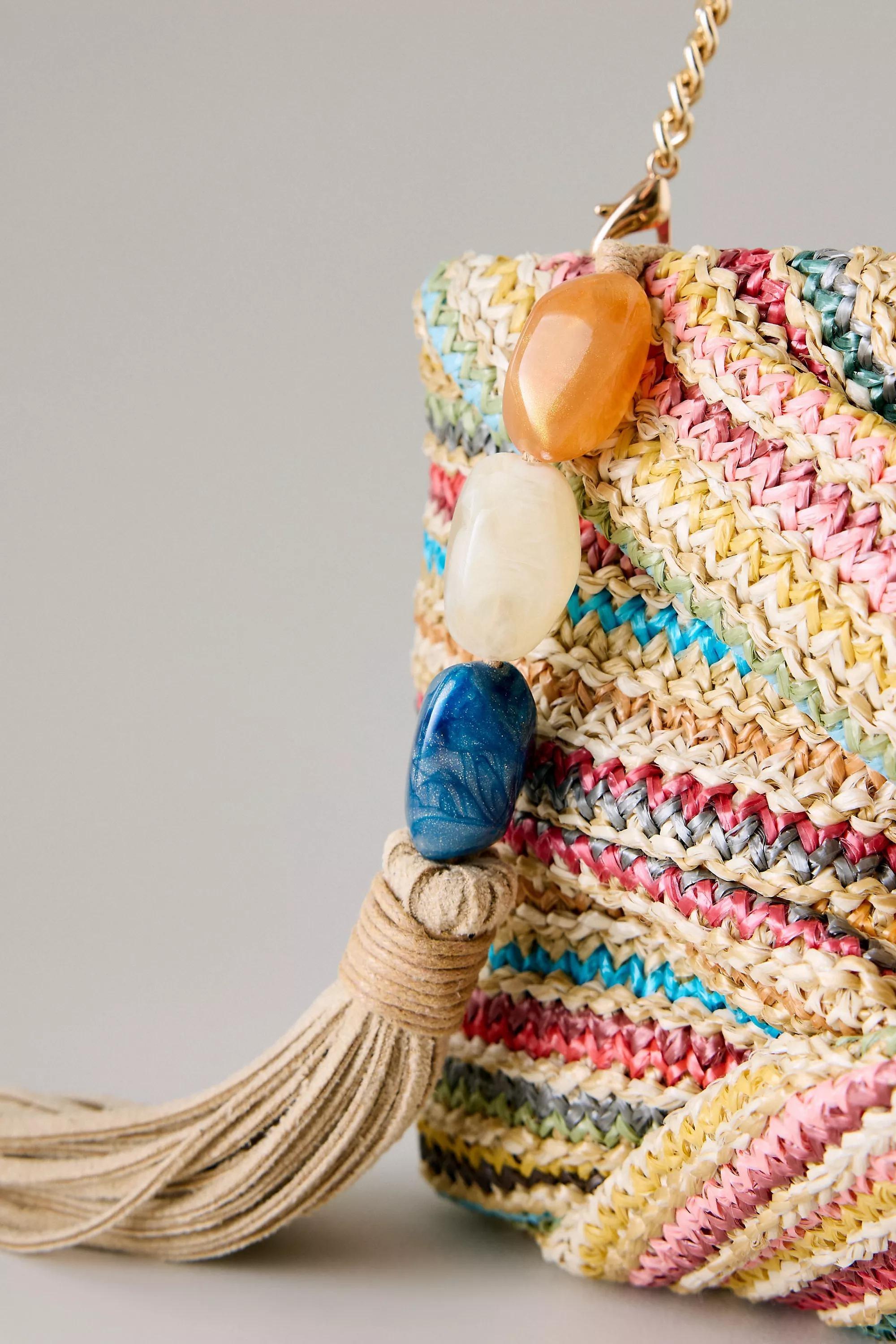 Dolce Vita Elowen Raffia Clutch Bag, Multicolour, A501_0000, large image number 1