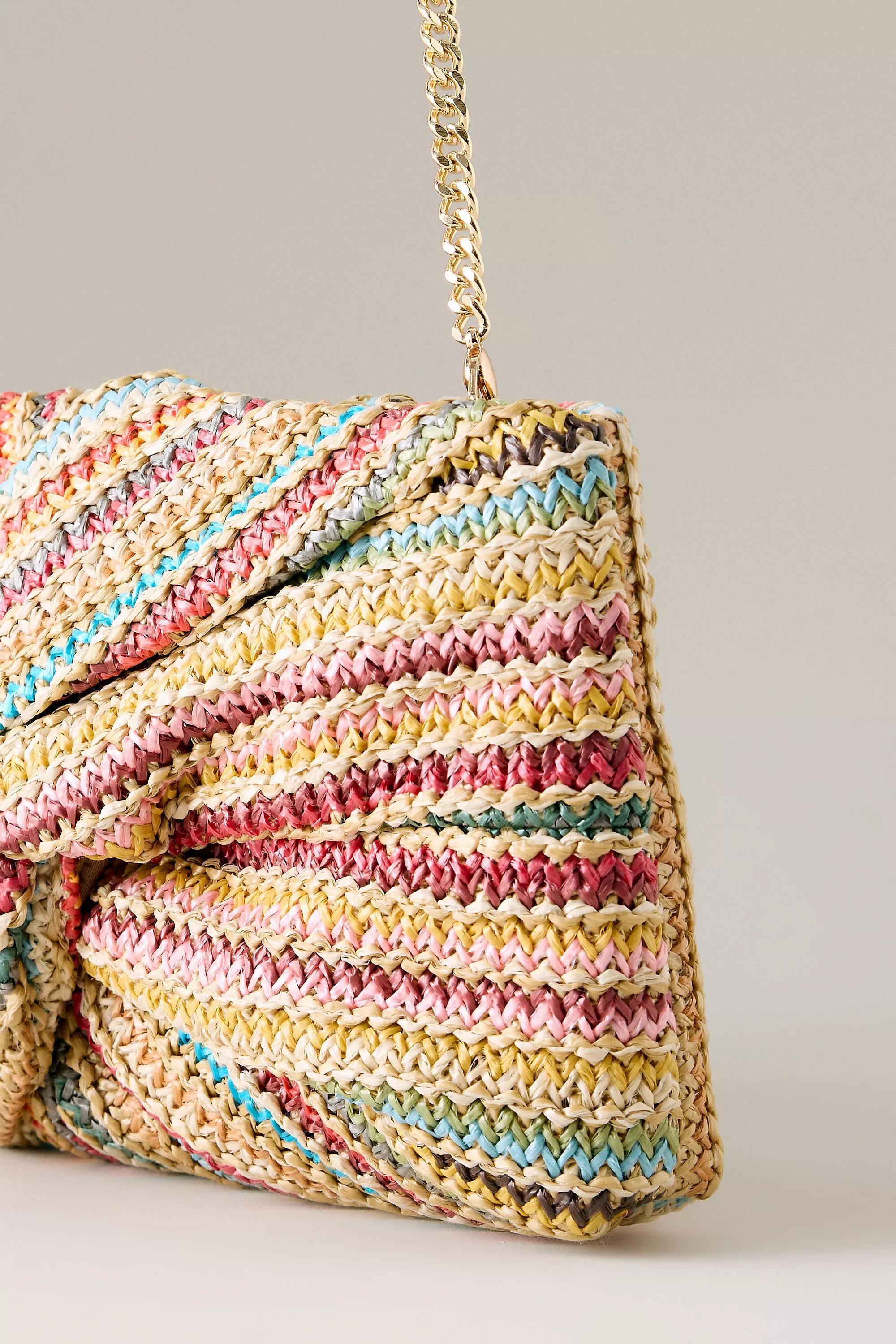 Dolce Vita Elowen Raffia Clutch Bag, Multicolour, A501_0000, medium
